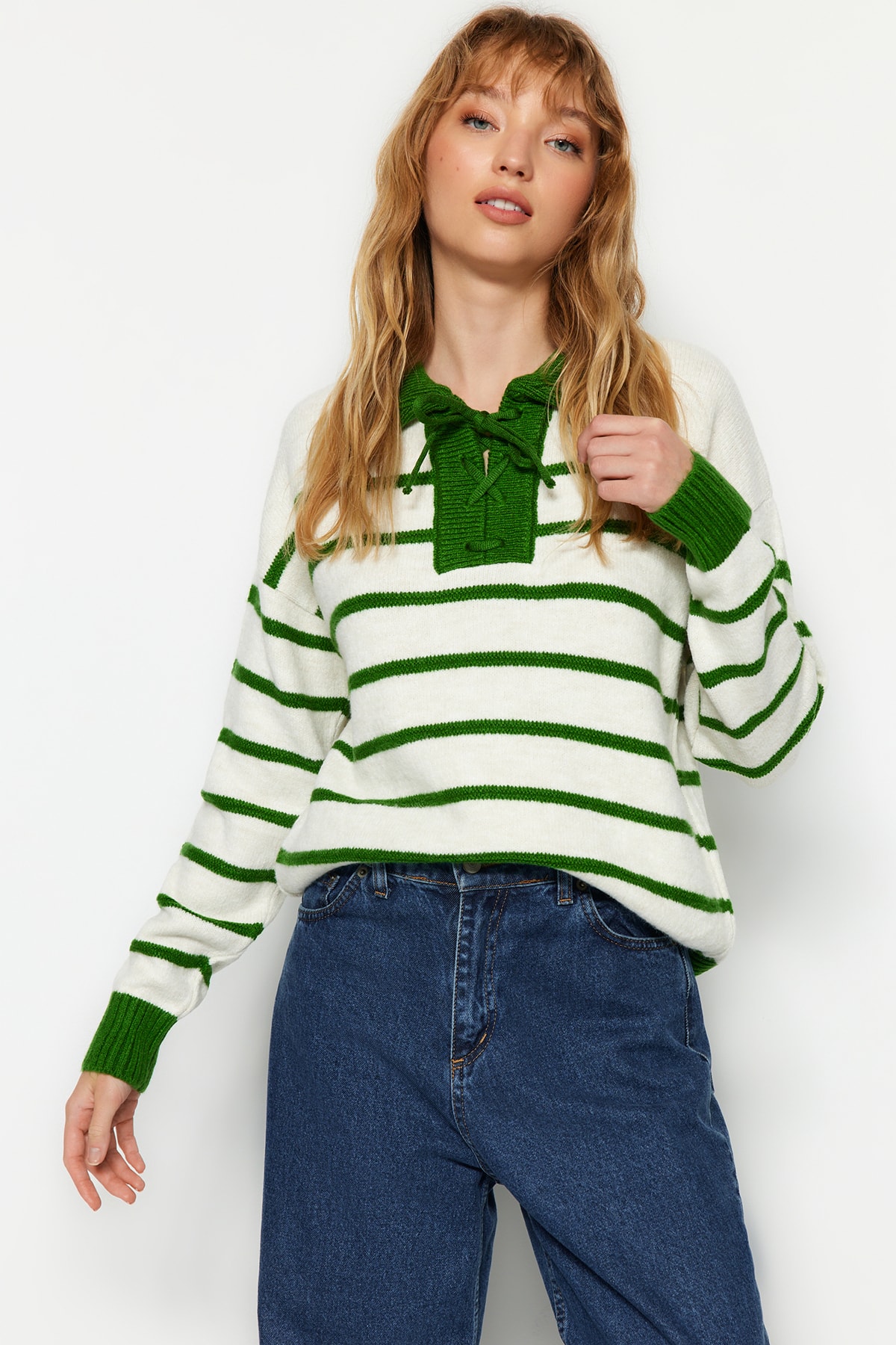Trendyol Sweater - Green - Regular fit