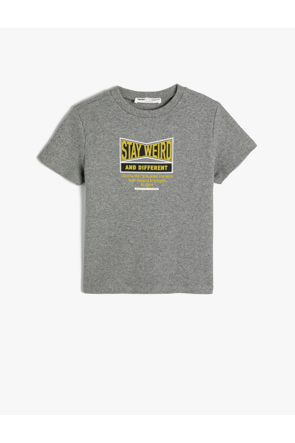 Koton T-Shirt Motto Printed Short Sleeve Crew Neck