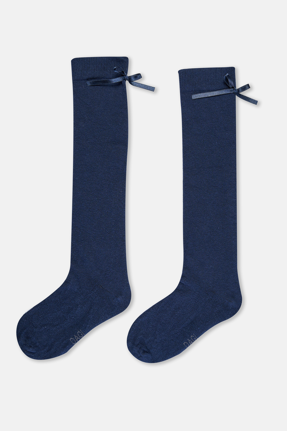 Levně Dagi Navy Blue Girls' Bow Knee High Socks