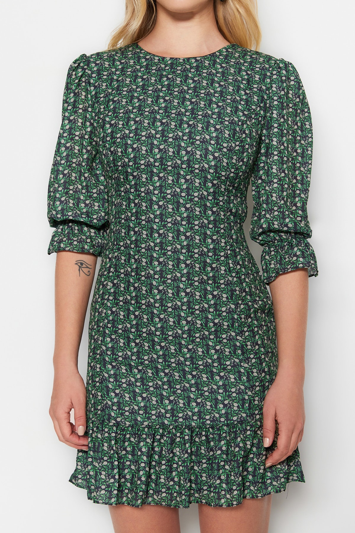 Trendyol Green Back Detail Woven Woven Dress