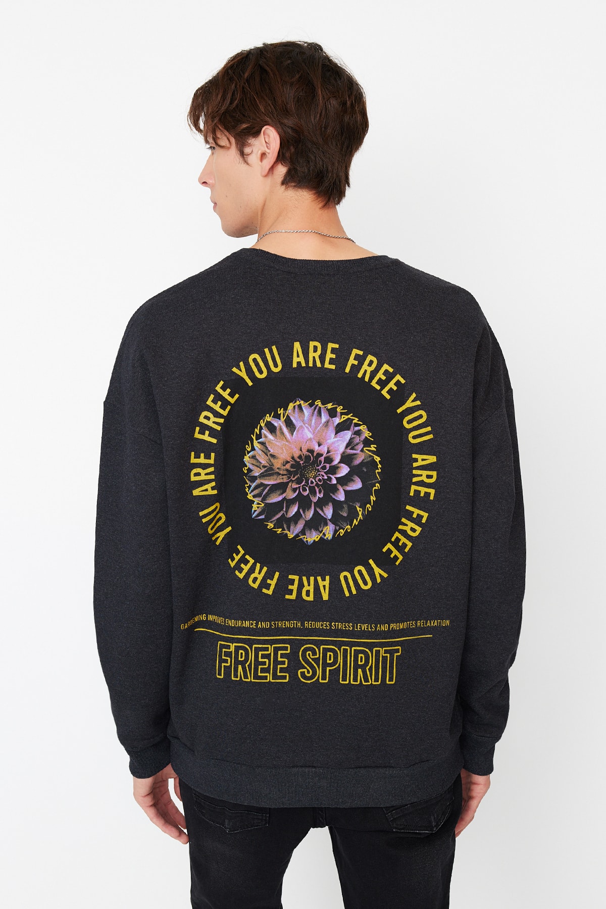 Trendyol Sweatshirt - Gray - Oversize