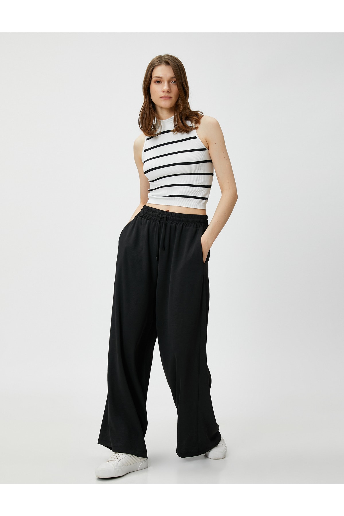 Koton Pants - Black - Wide leg