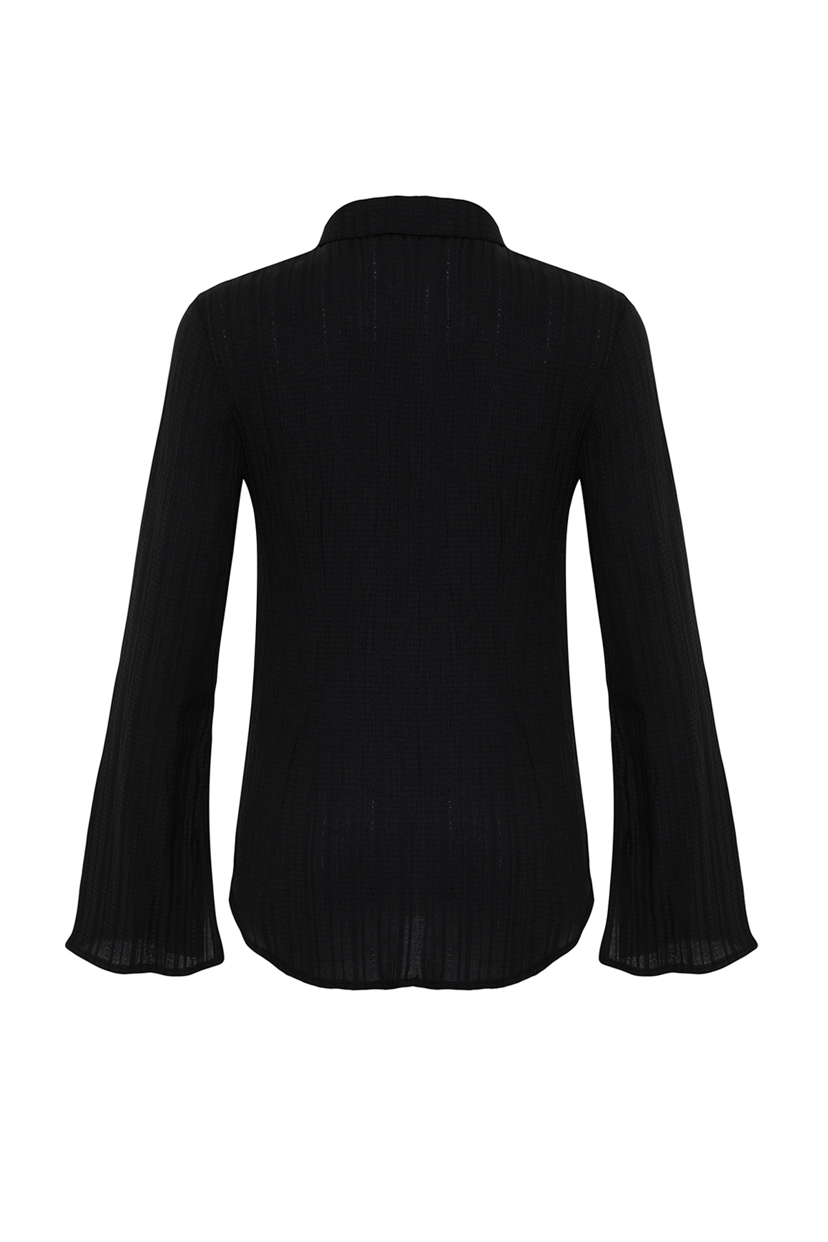 Trendyol Black Textured Fitted Woven Shirt