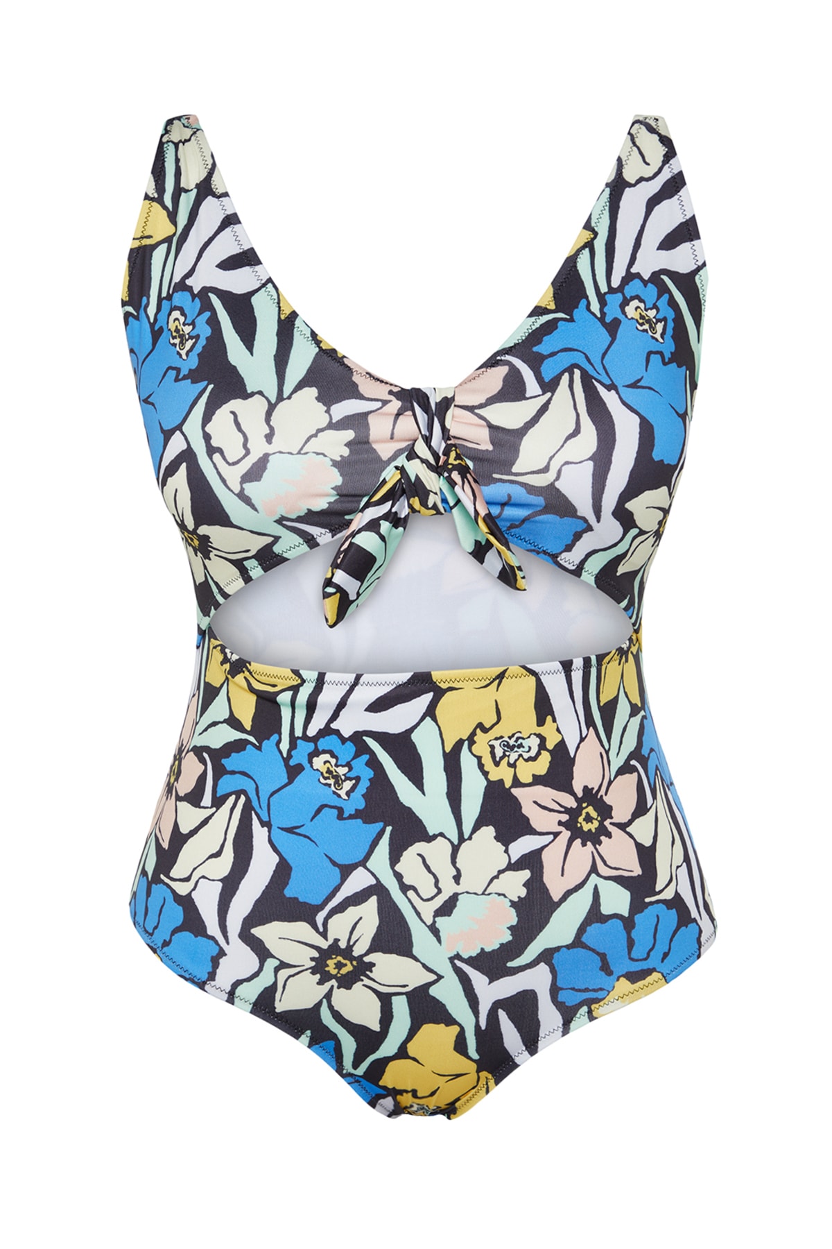 Trendyol Multicolor Tie Detailed Floral Patterned Swimsuit