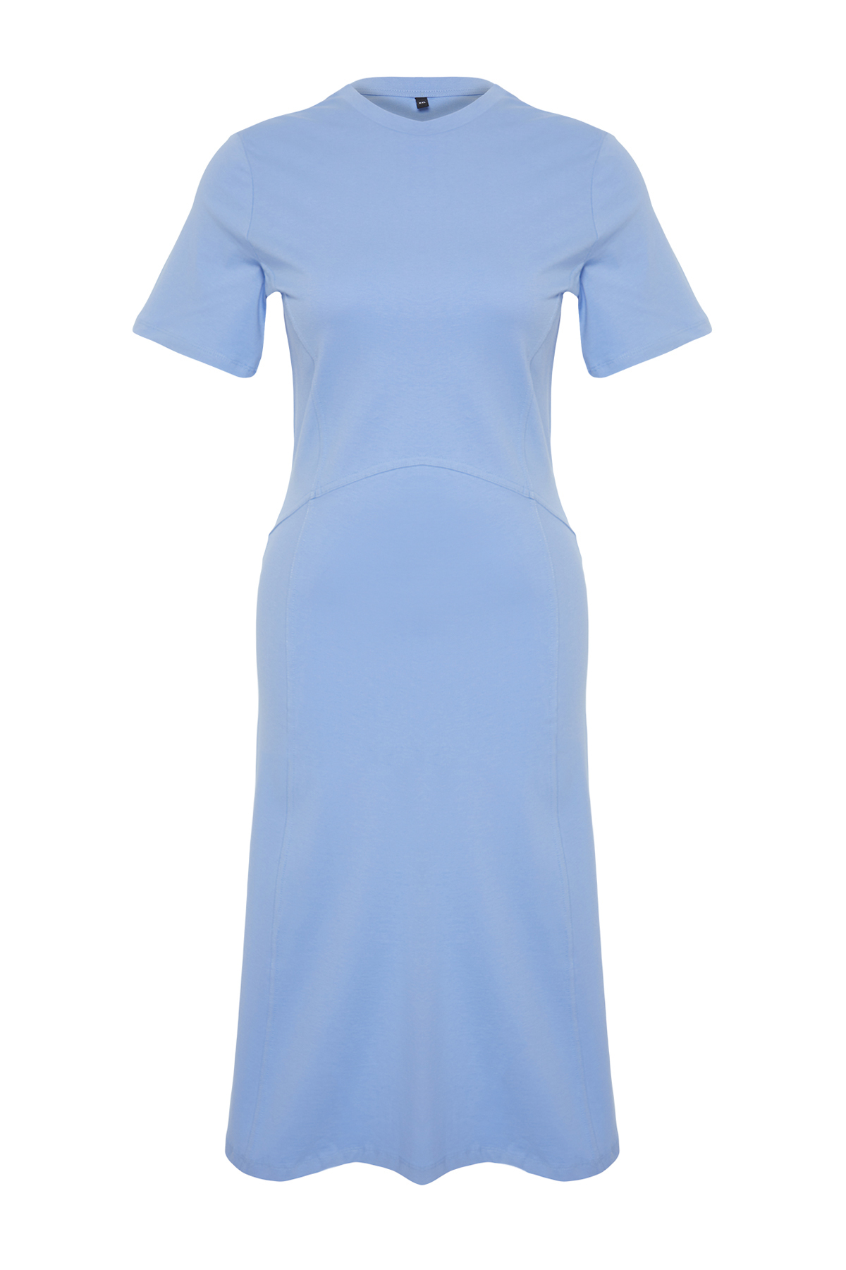 Trendyol Curve Blue Stitching Detailed Midi Knitted Dress