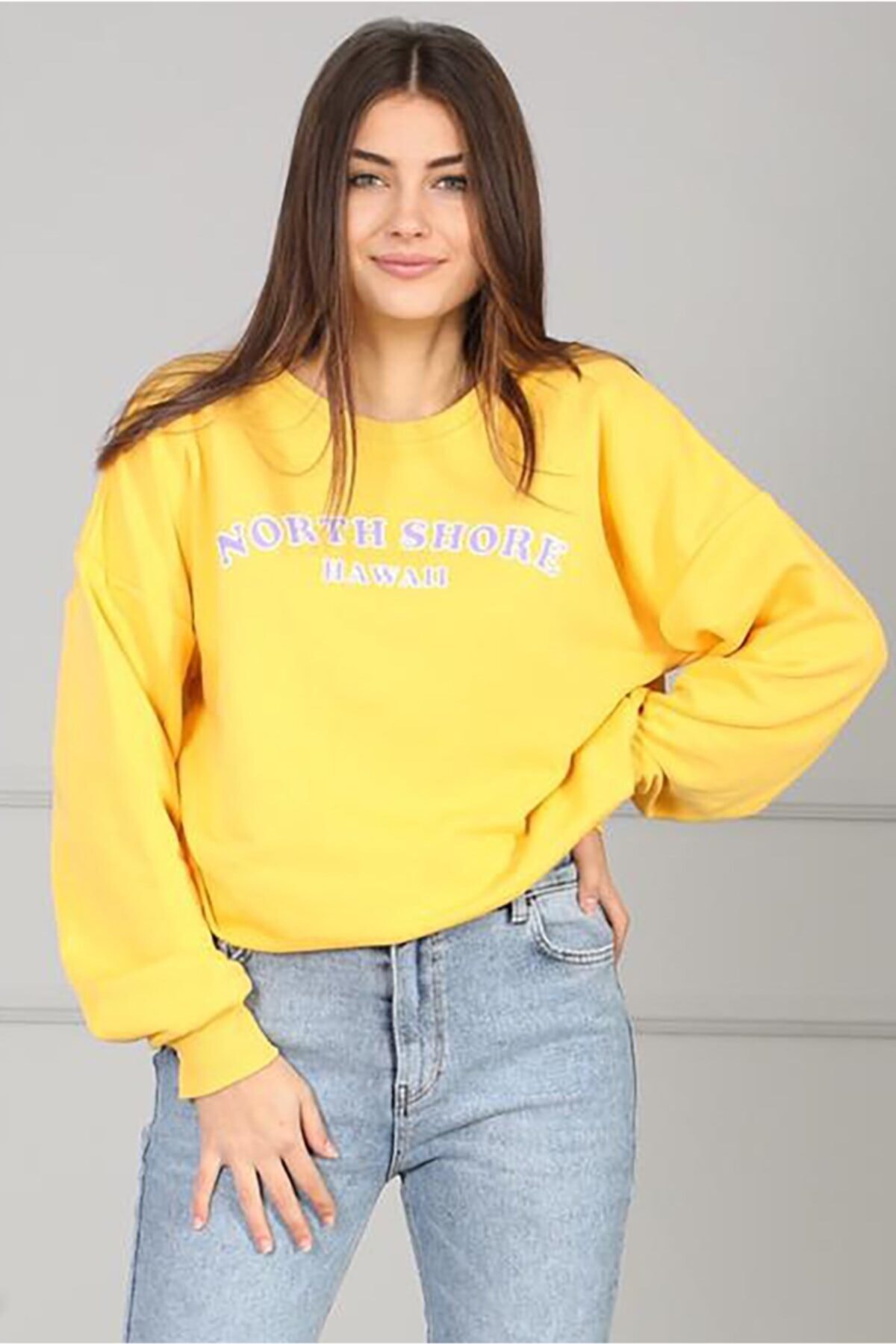 Madmext Mad Girls Yellow Sweatshirt Mg823