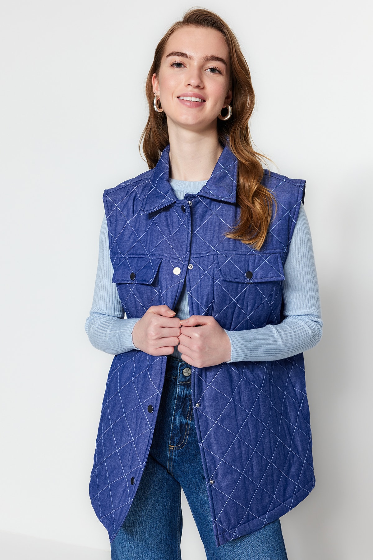 Trendyol Vest - Blue - Basic