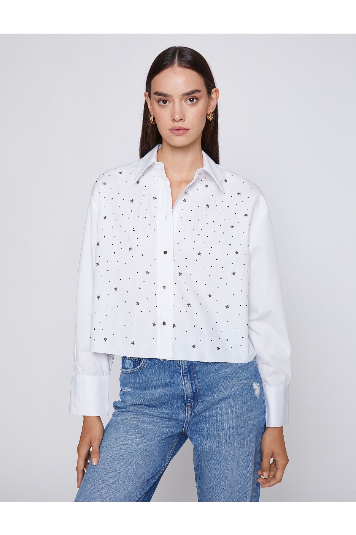 Koton potlačená crop košeľa