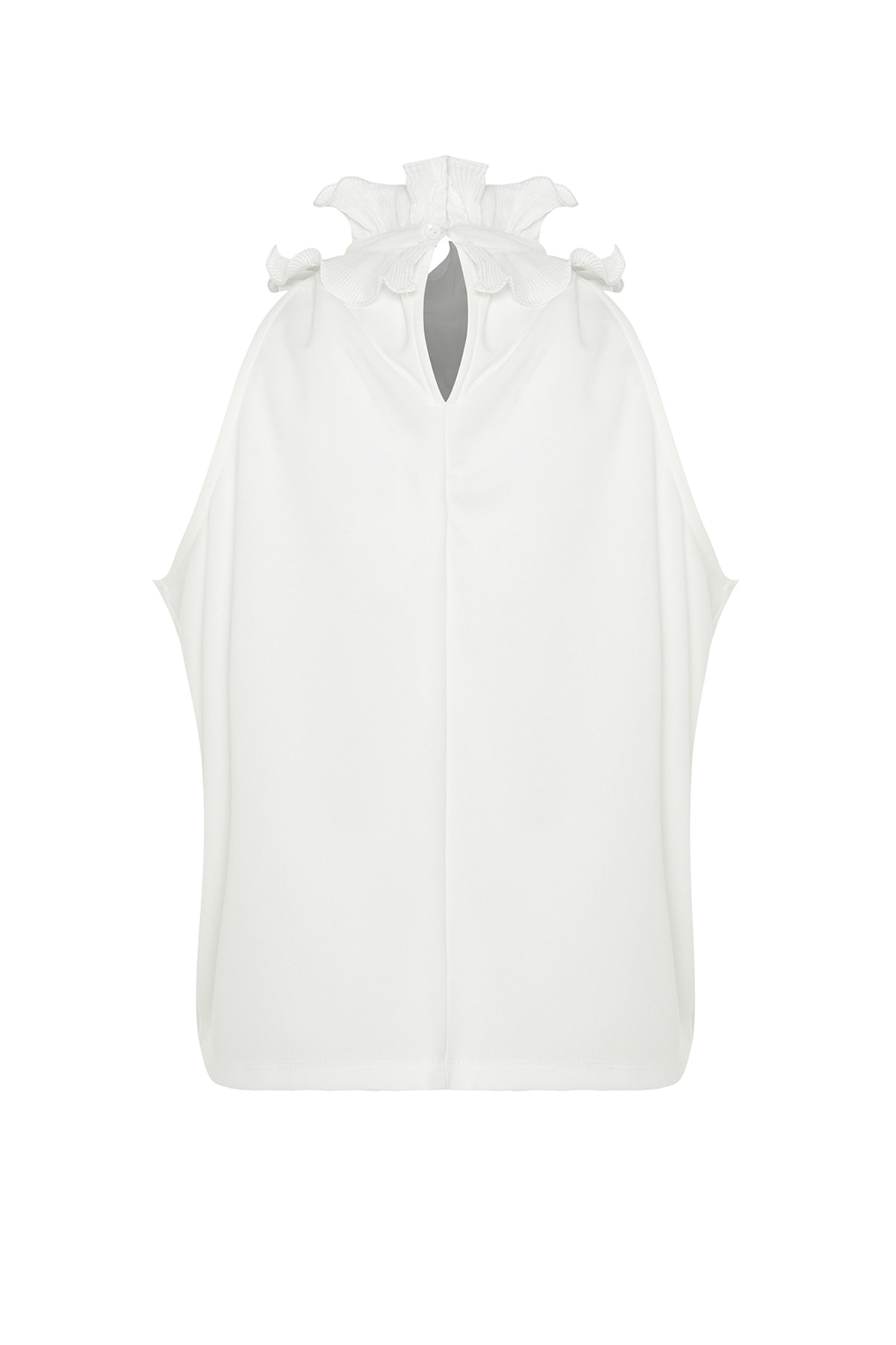 Trendyol Ecru Collar Detailed Smart Crepe Knitted Blouse