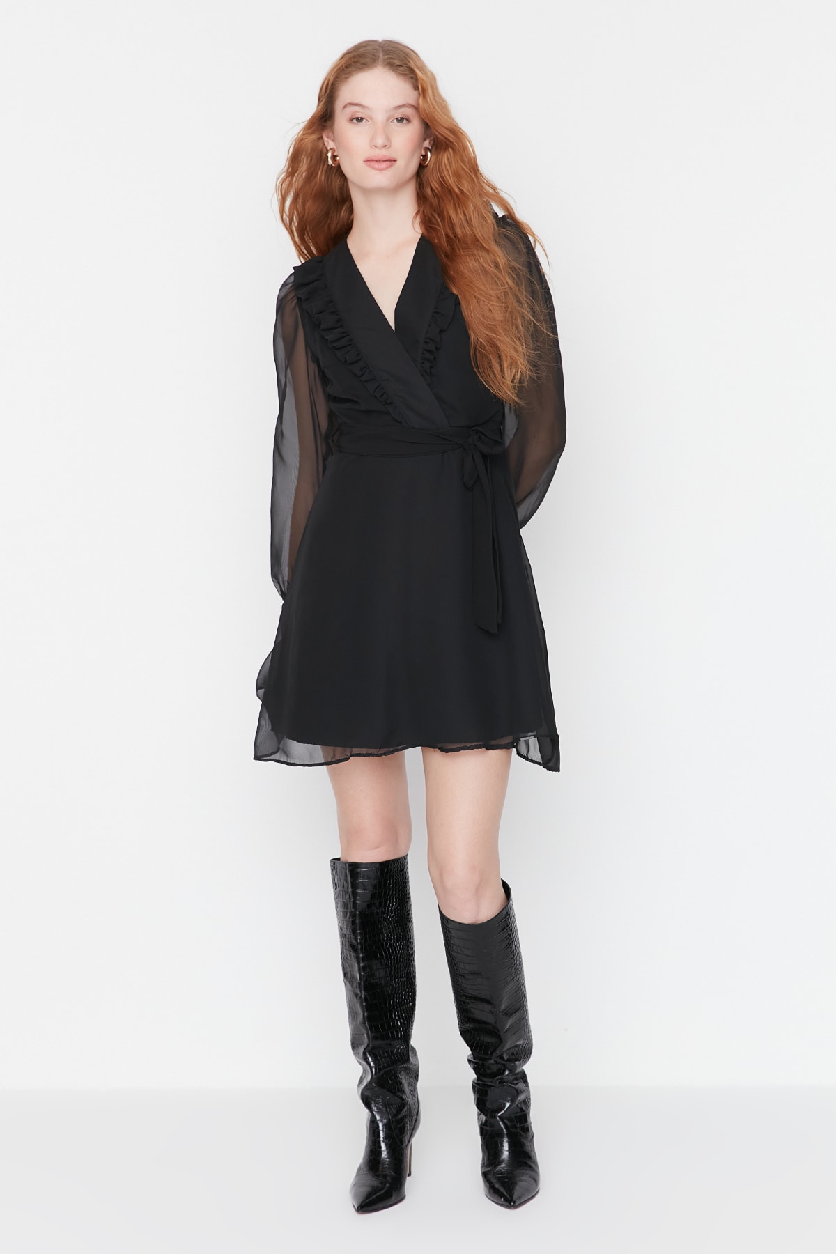 Trendyol Black Mini Dress With Woven Lining