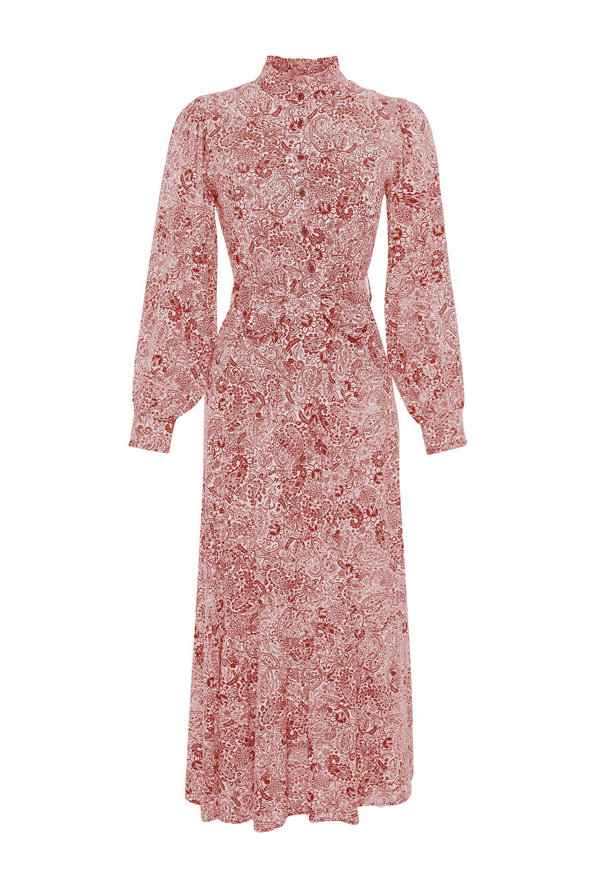 Trendyol Cinnamon Floral Viscose Woven Dress