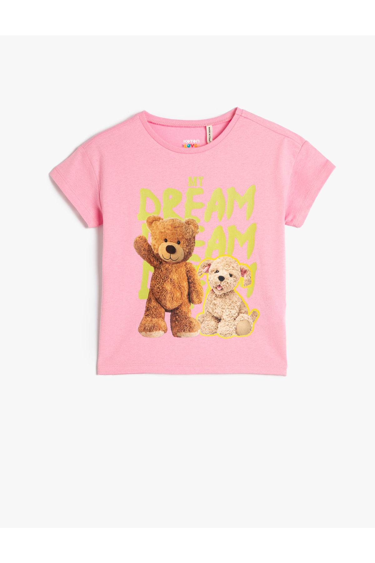 Levně Koton T-Shirt Short Sleeve Crew Neck Teddy Bear Printed Cotton