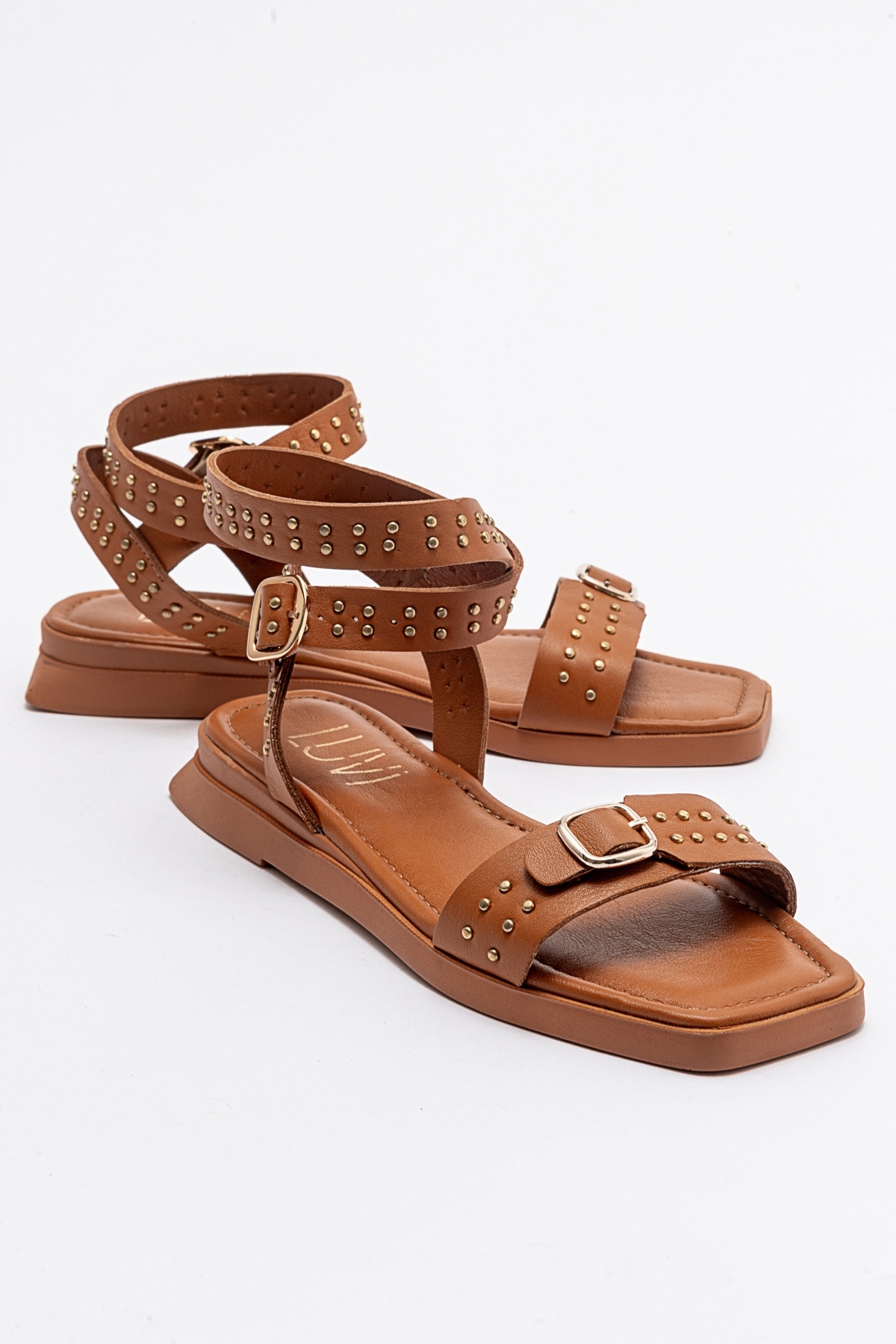 Levně LuviShoes CARRIL Camel Genuine Leather Women Sandals
