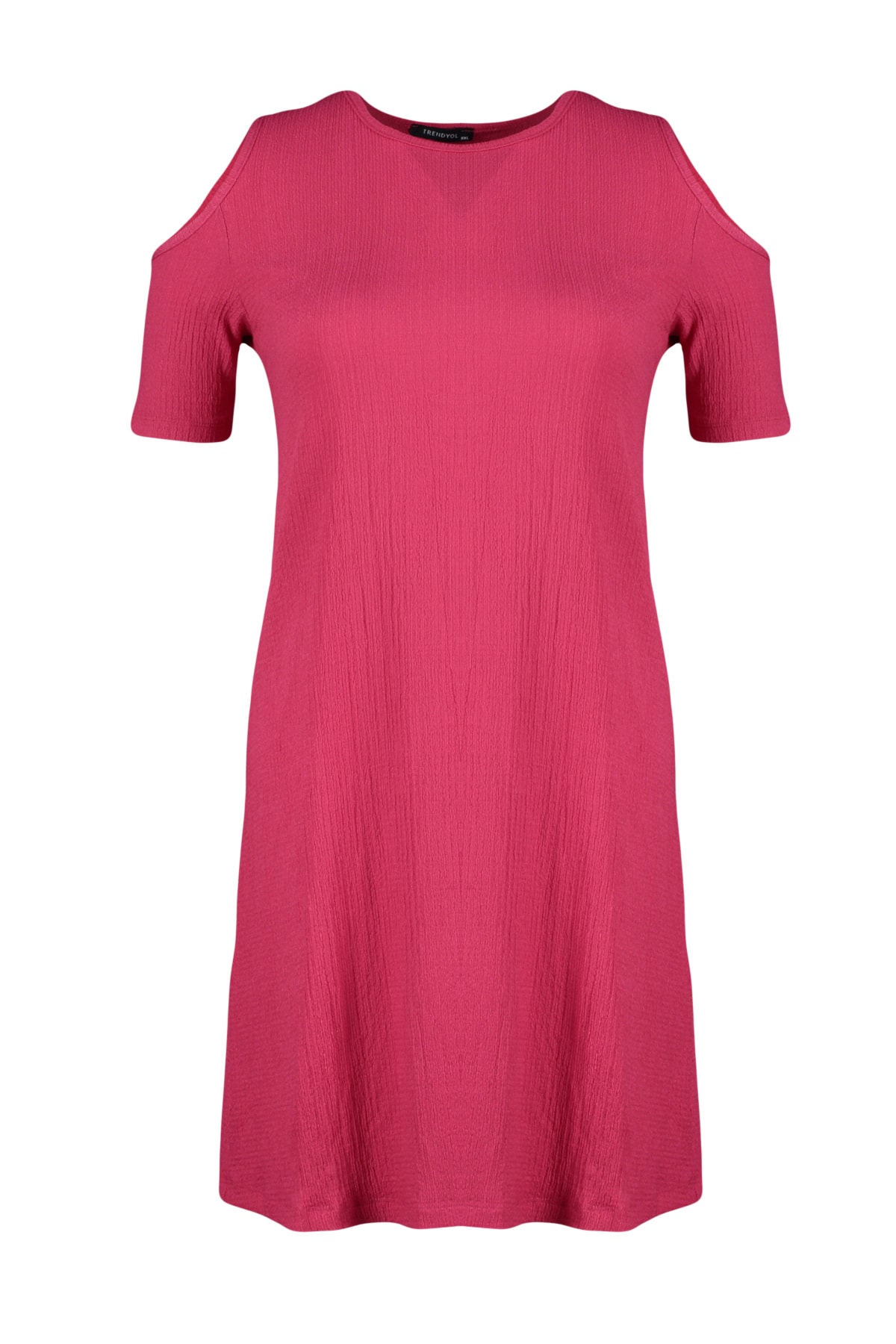 Rochie tricotată Trendyol Fuchsia A-line / Croială detaliată
