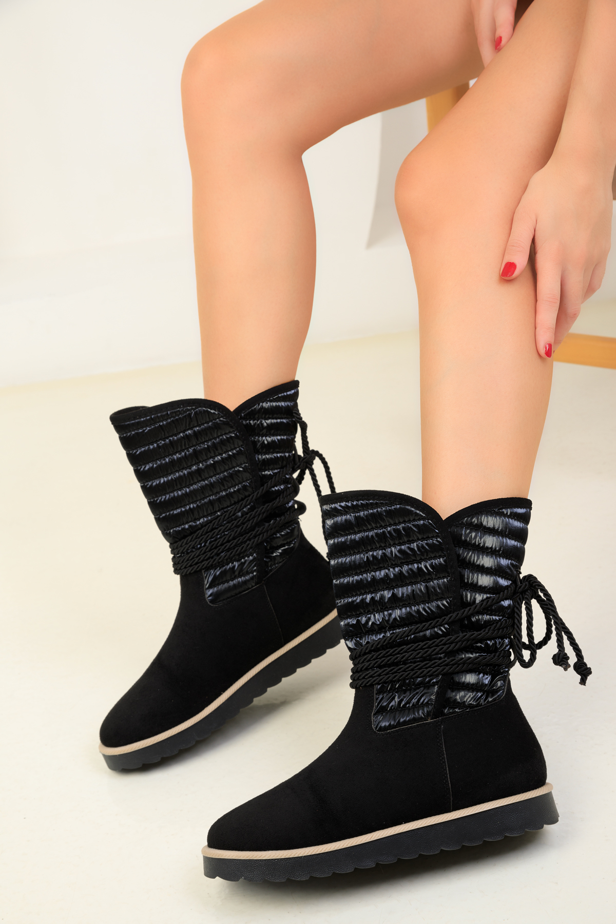 Soho Women's Black Suede Boots & Bootie 18588