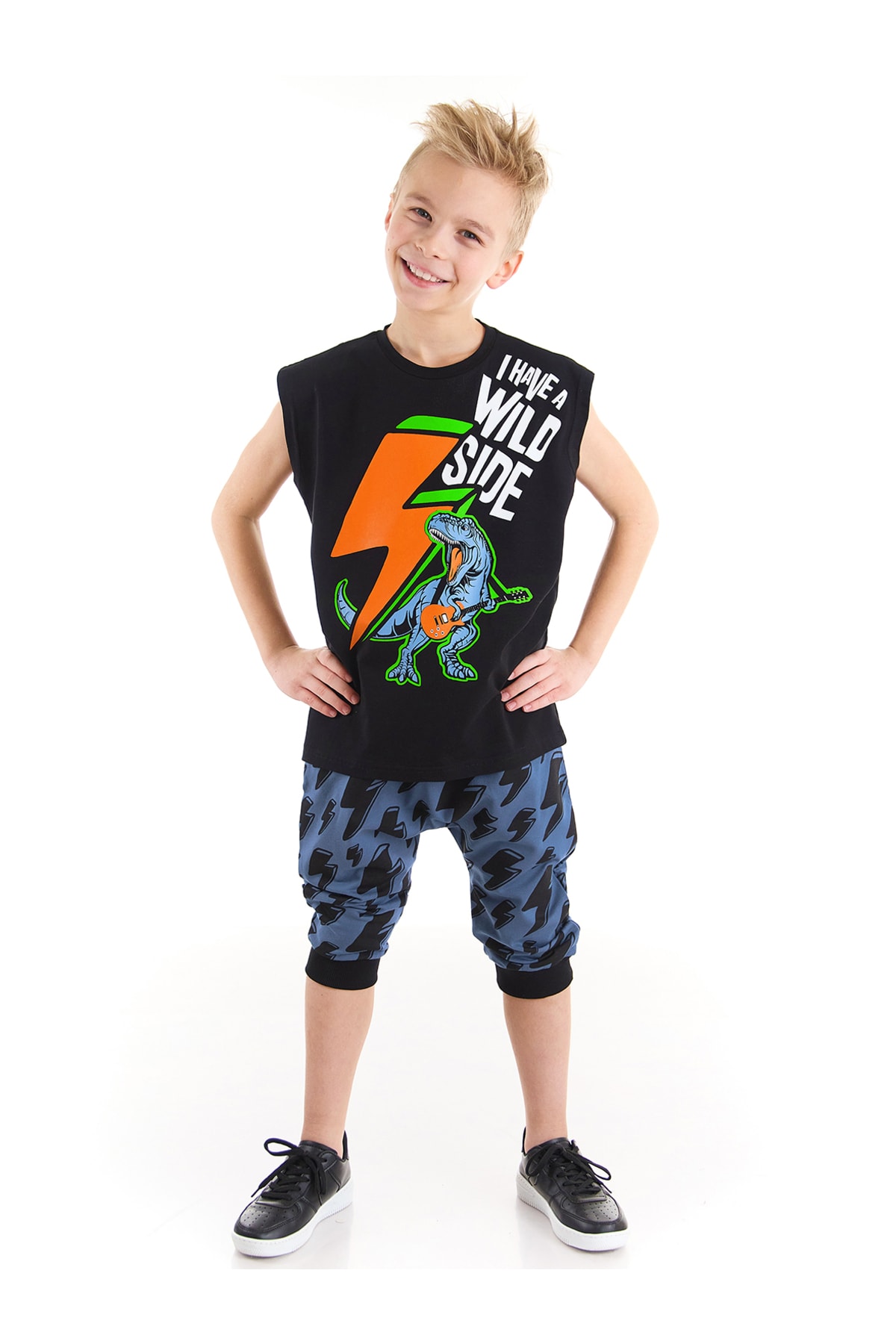 Levně mshb&g Lightning Dino Boy T-shirt Capri Shorts Set