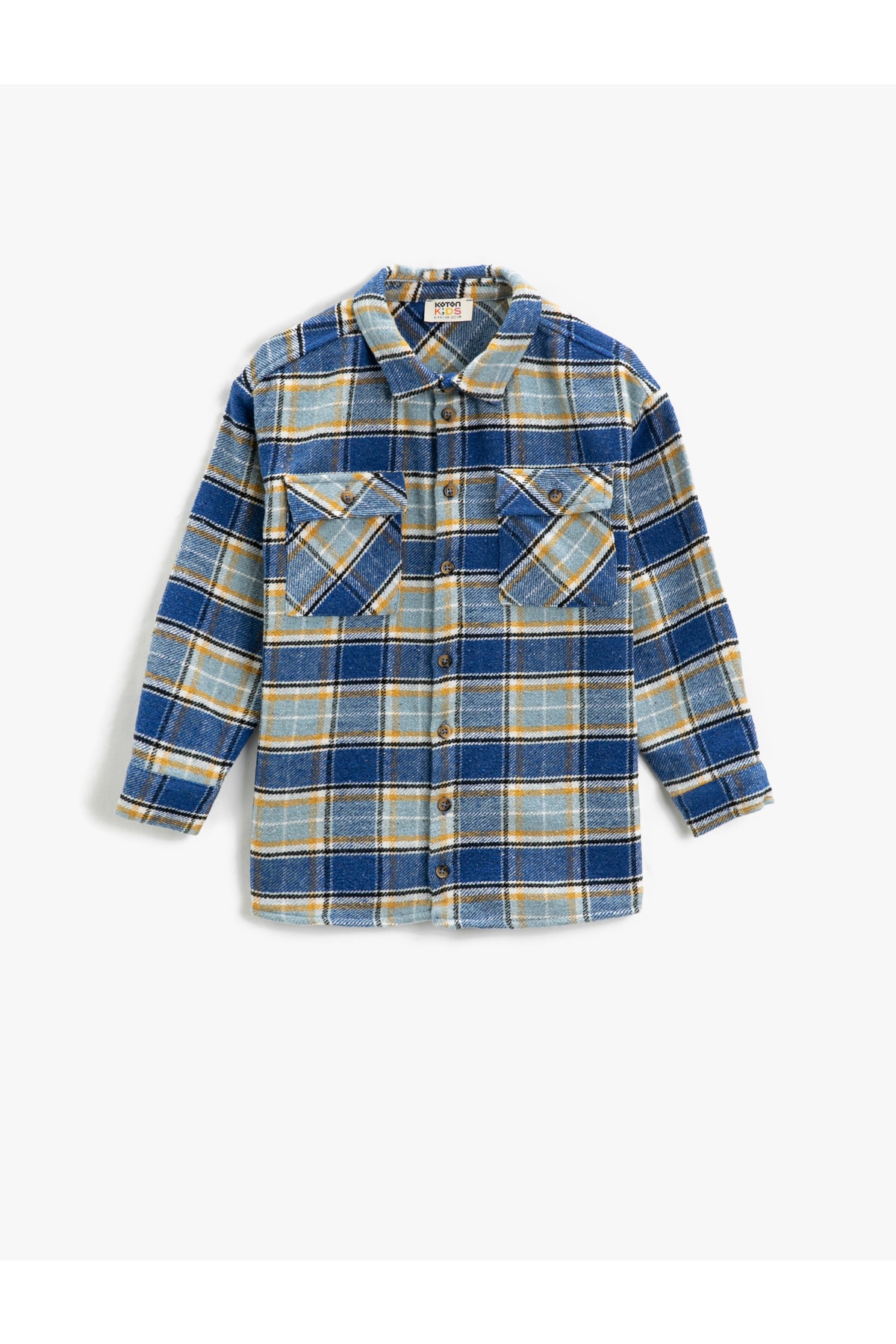 Levně Koton Oversize Lumberjack Shirt Covered Pocket Long Sleeve Soft Textured
