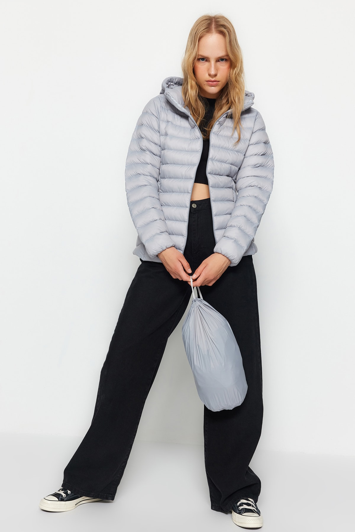 Trendyol Winter Jacket - Gray - Puffer
