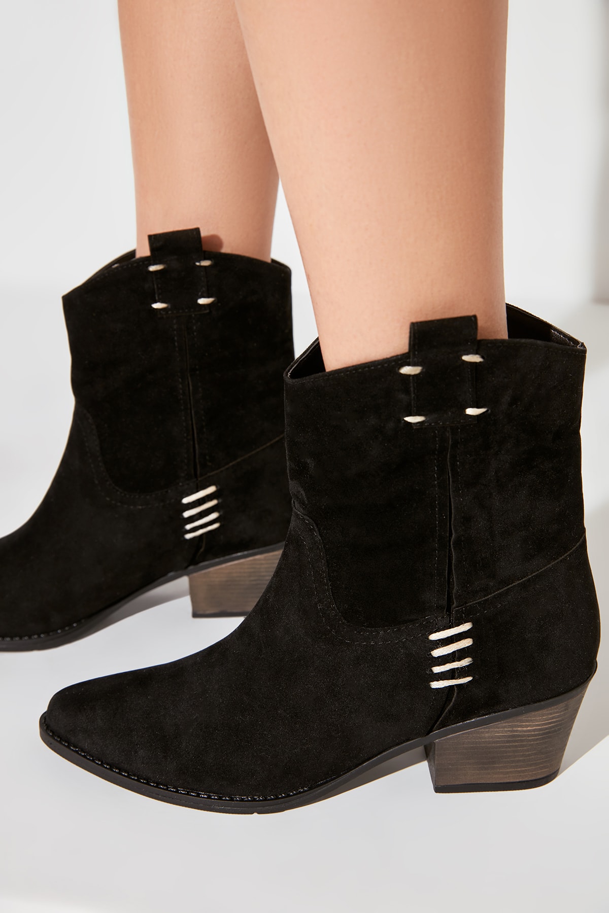 Trendyol Women's Black Suede Boots & Booties