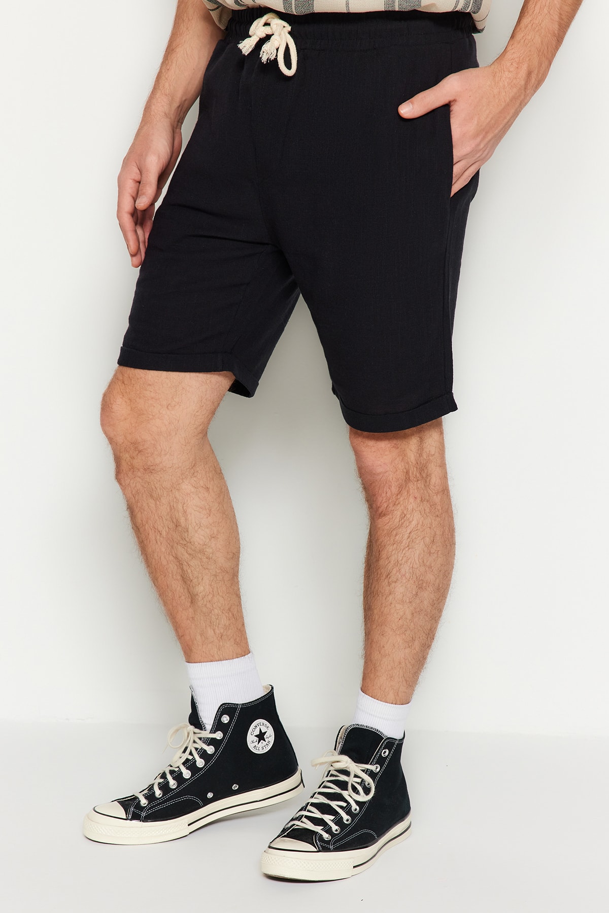 Trendyol Shorts - Black - Normal Waist