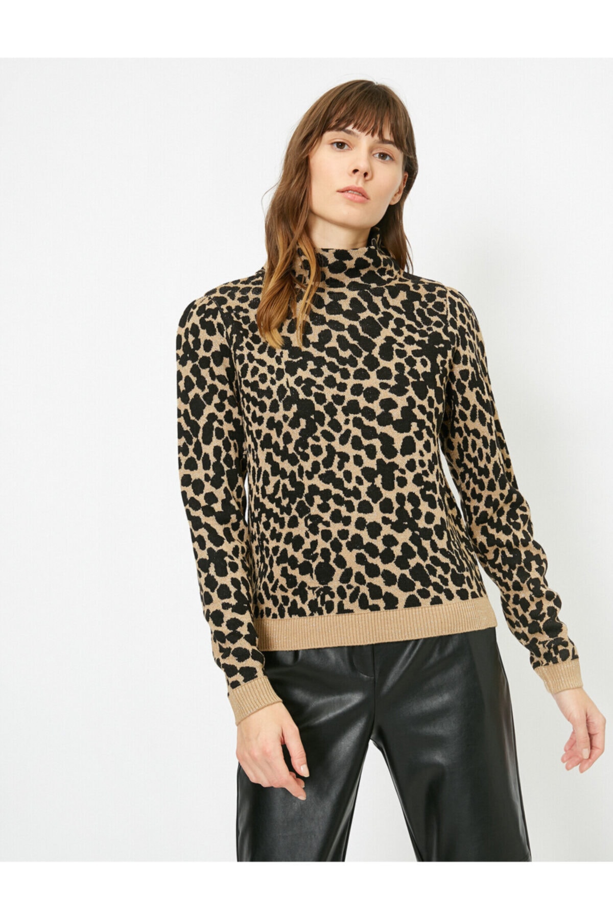 Levně Koton Leopard vzorovaný pletený svetr