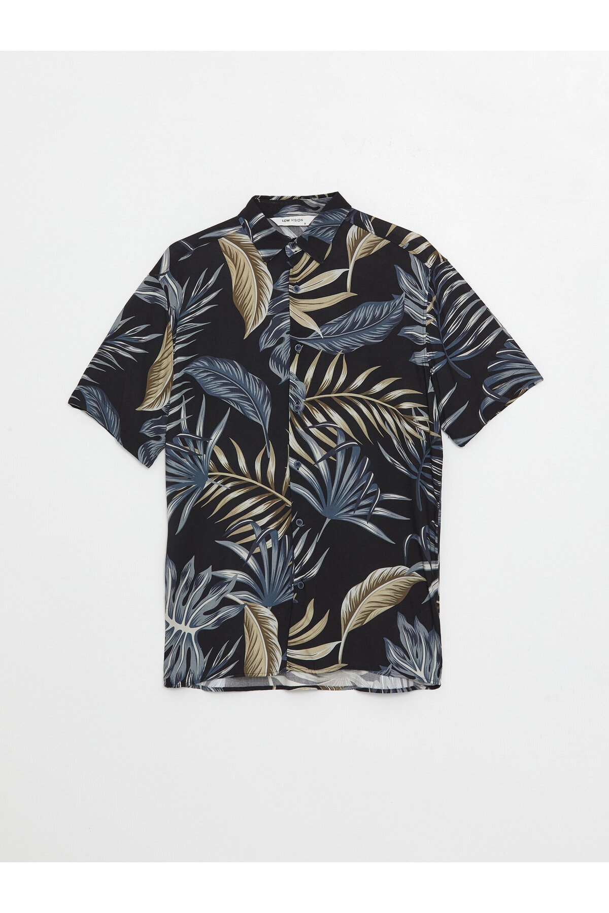 Levně LC Waikiki Regular Fit Short Sleeve Patterned Viscose Men's Shirt.