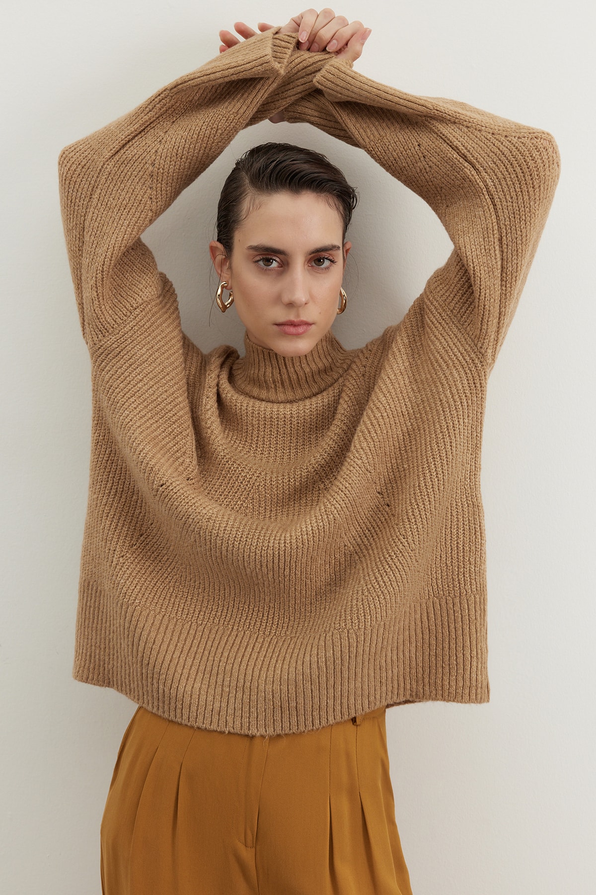 Trendyol Sweater - Brown - Regular fit