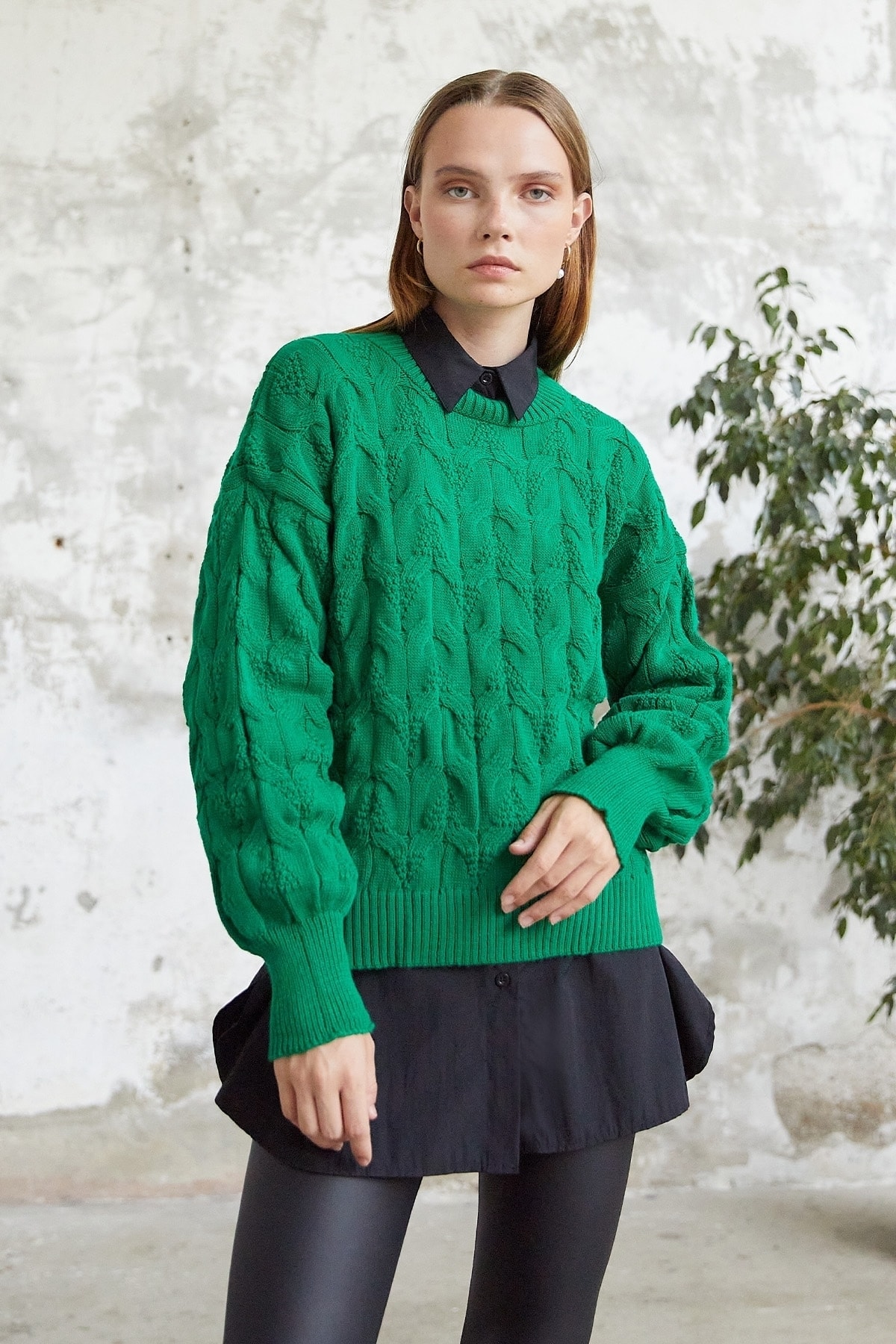 InStyle Short Knitted Sweater - Green