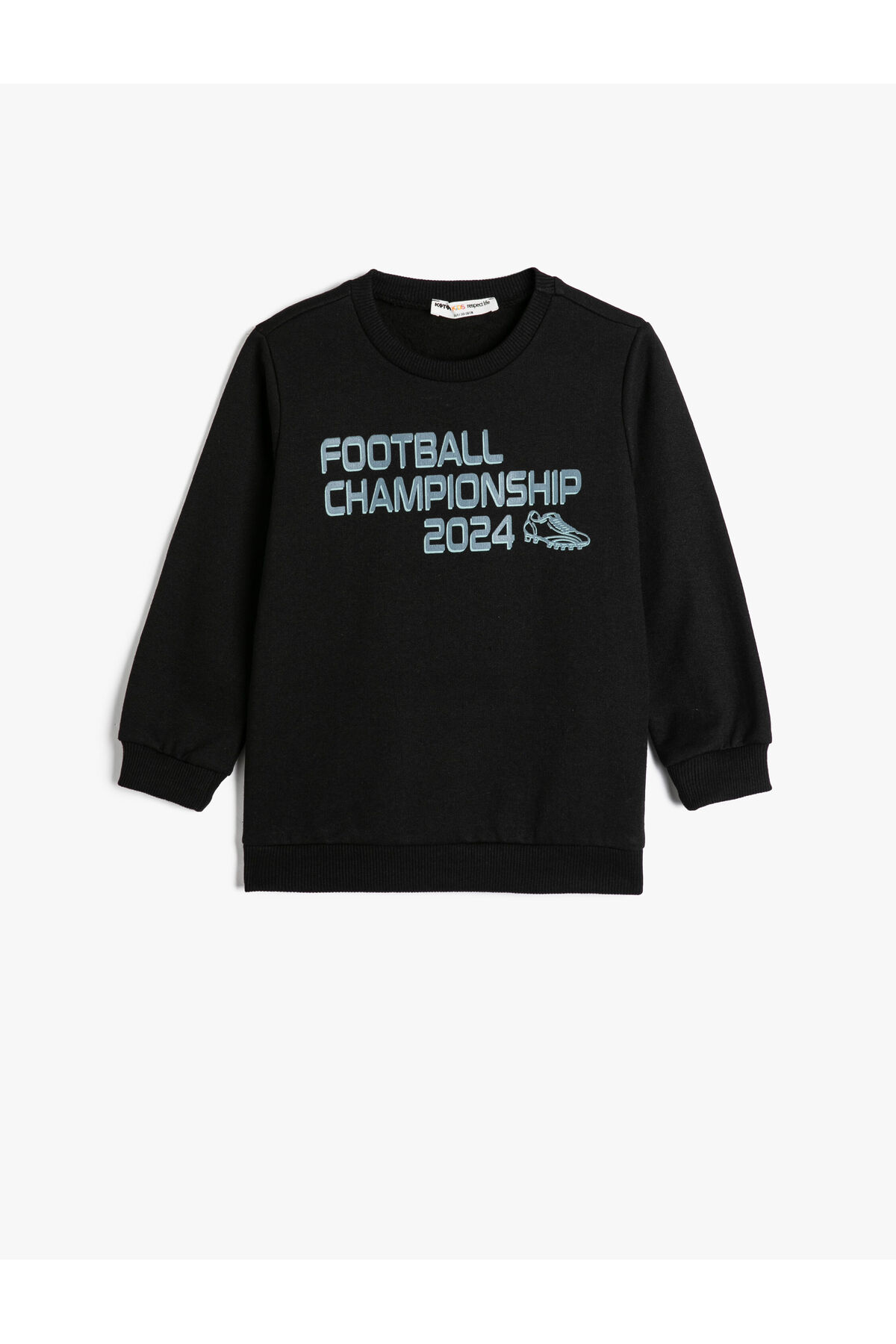 Levně Koton Sweatshirt Long Sleeve Crew Neck Football Themed Print Detailed Raised