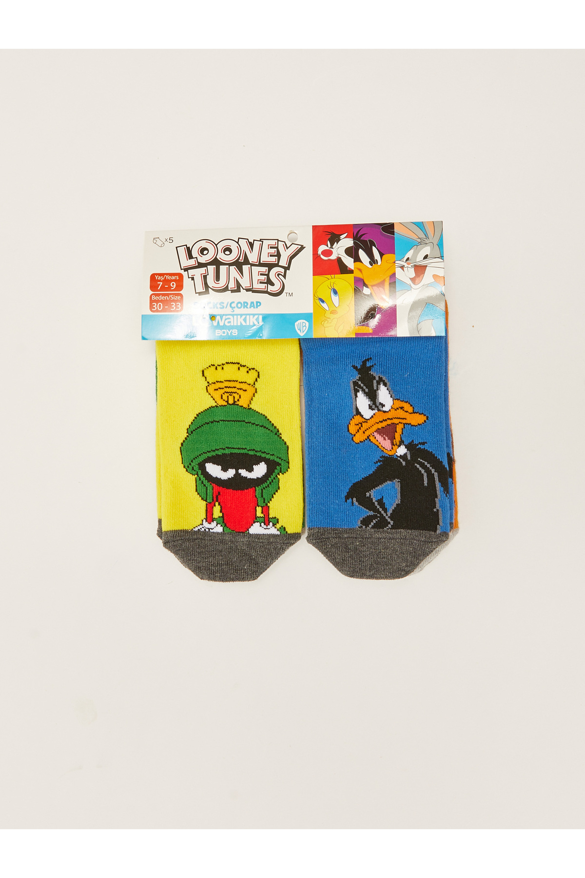 Levně LC Waikiki Pack of 5 Looney Tunes Patterned Boys Booties Socks