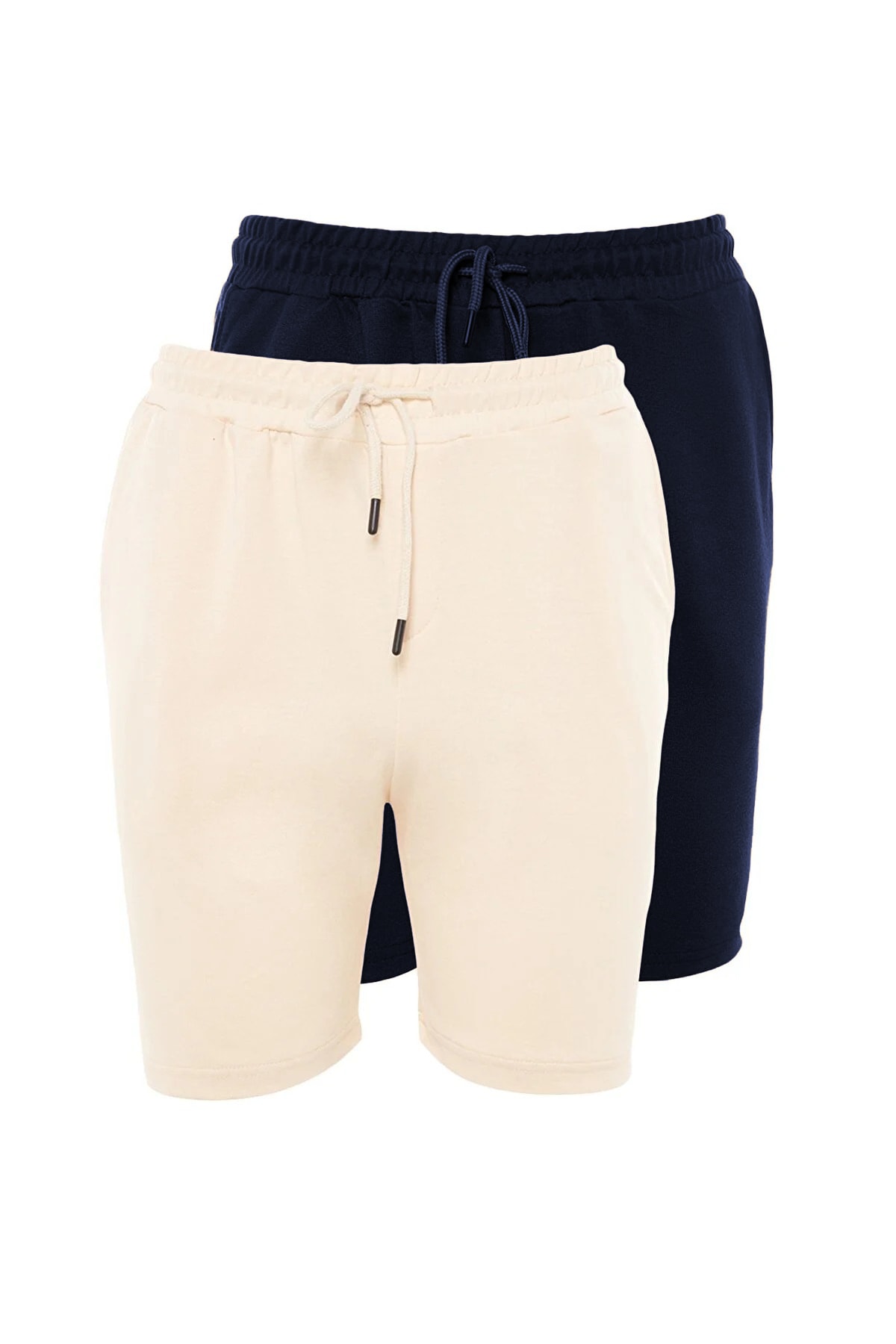 Levně Trendyol Navy Blue-Stone Basic Regular/Normal Cut 2-Pack Shorts