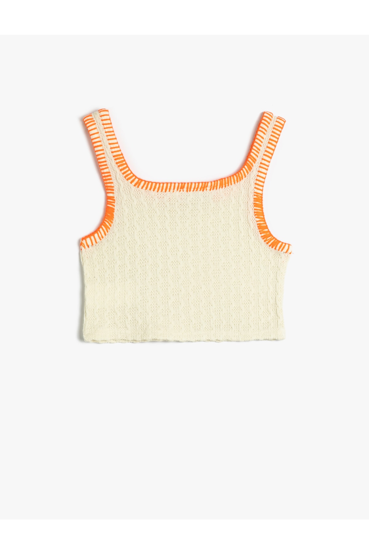 Koton Crochet Crop Top Sleeveless U Neck