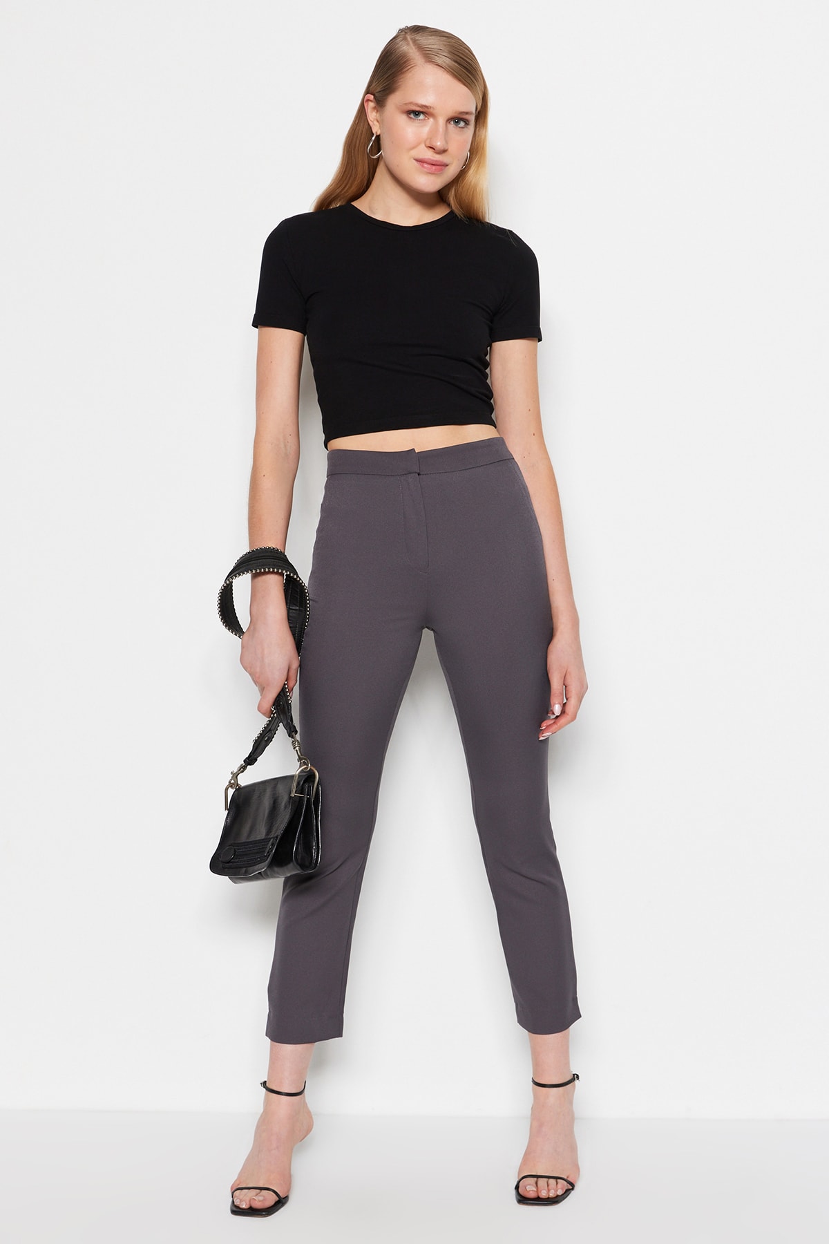 Trendyol Anthracite Cigarette Woven Trousers