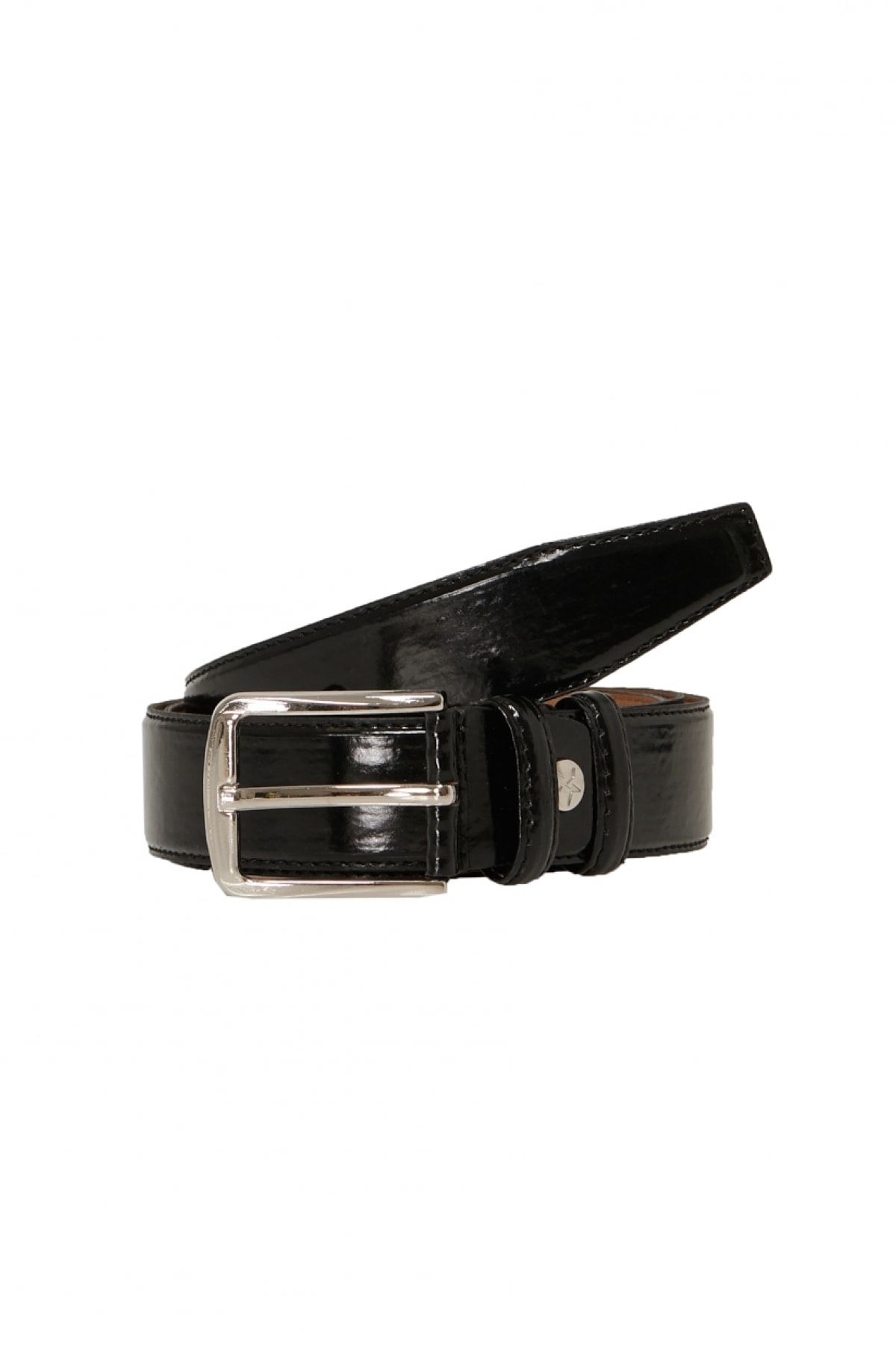 ALTINYILDIZ CLASSICS Men's Black Classic Patterned Patent Leather Suit Belt