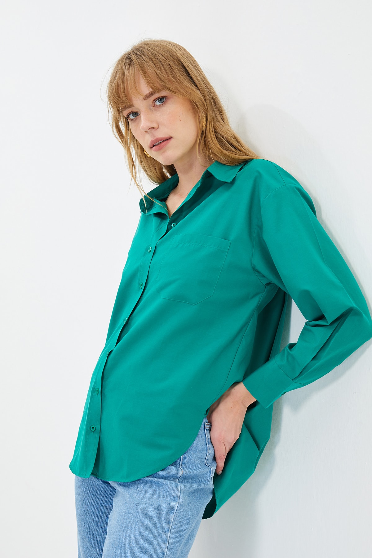 Trendyol Shirt - Grün - Oversize