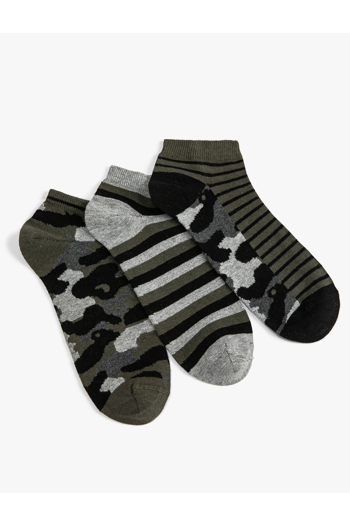 Levně Koton Camouflage Patterned 3-Pack Bootie Sock Set