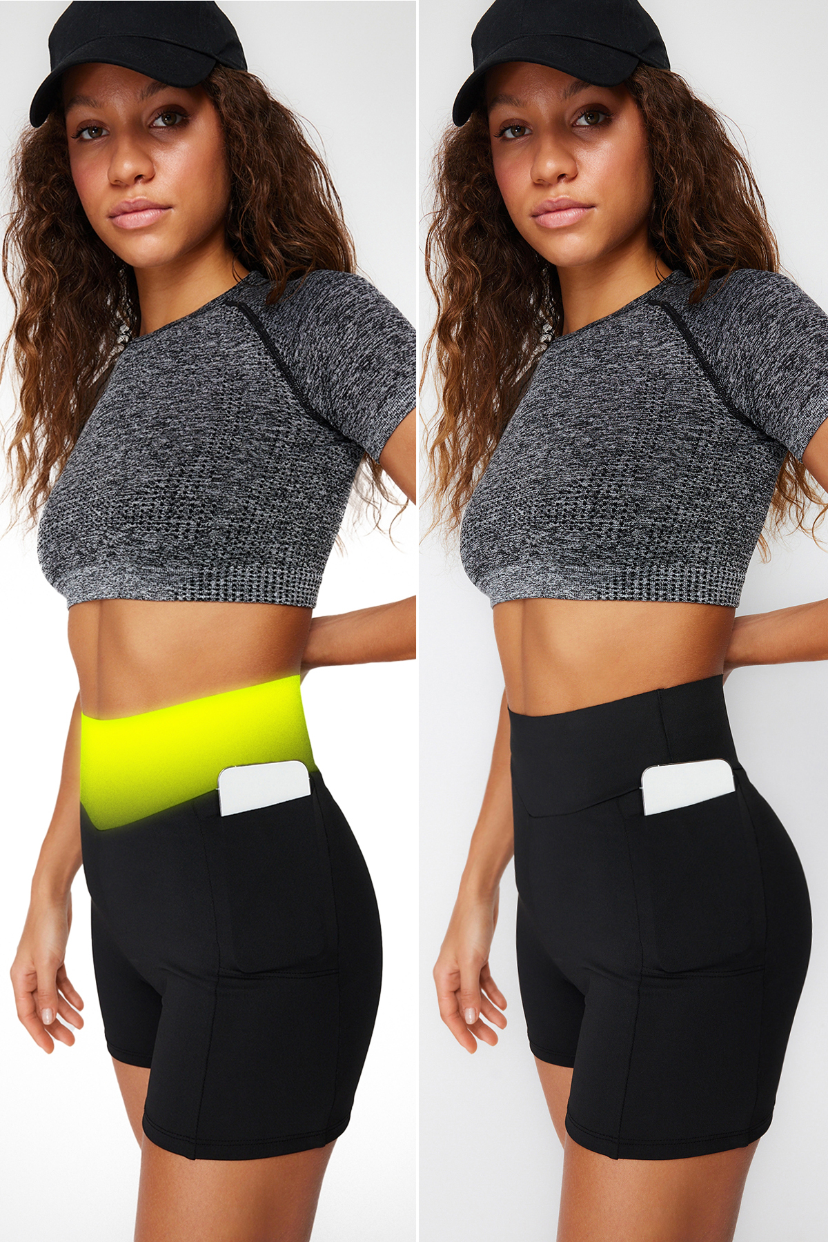Trendyol Black 2.Extra Abdomen Collector and Short Knitted Sports Shorts Leggings with Layer