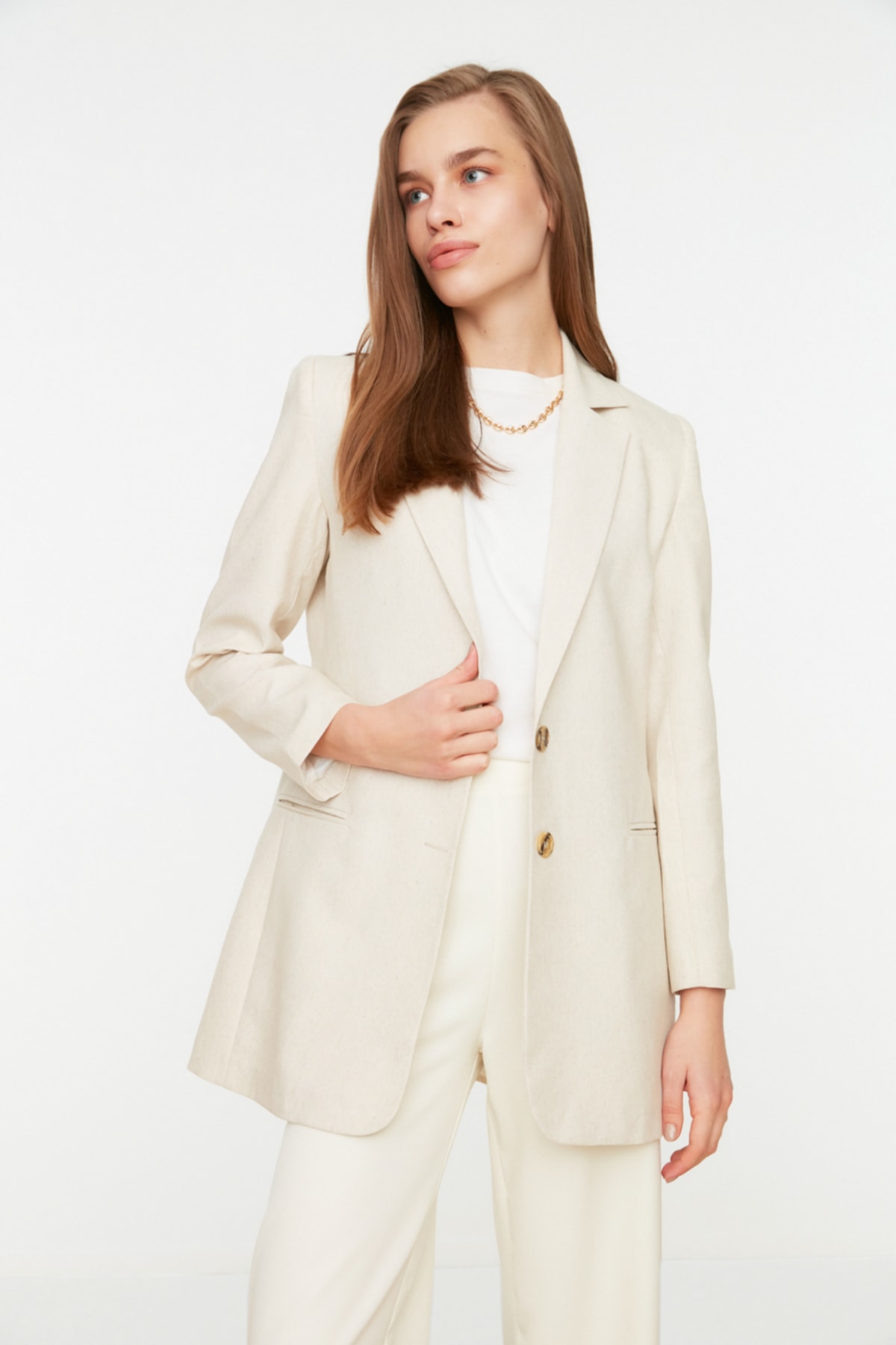 Trendyol Jacket - Beige - Fitted