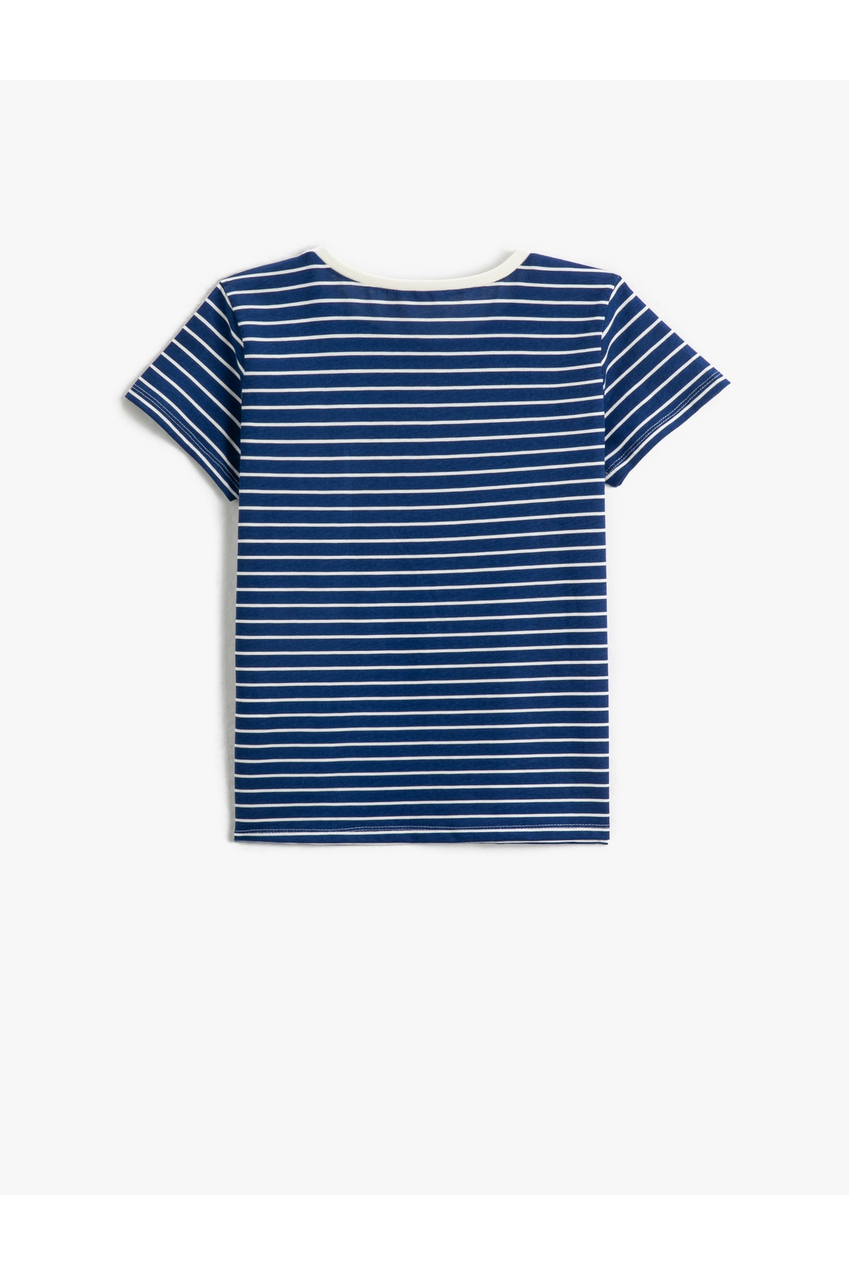 Koton Printed Striped T-Shirt Short Sleeves Crew Neck Cotton