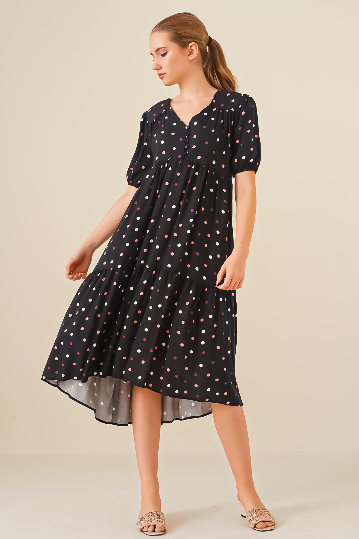 Rochie cu decolteu in V Bigdart 1976 - Negru