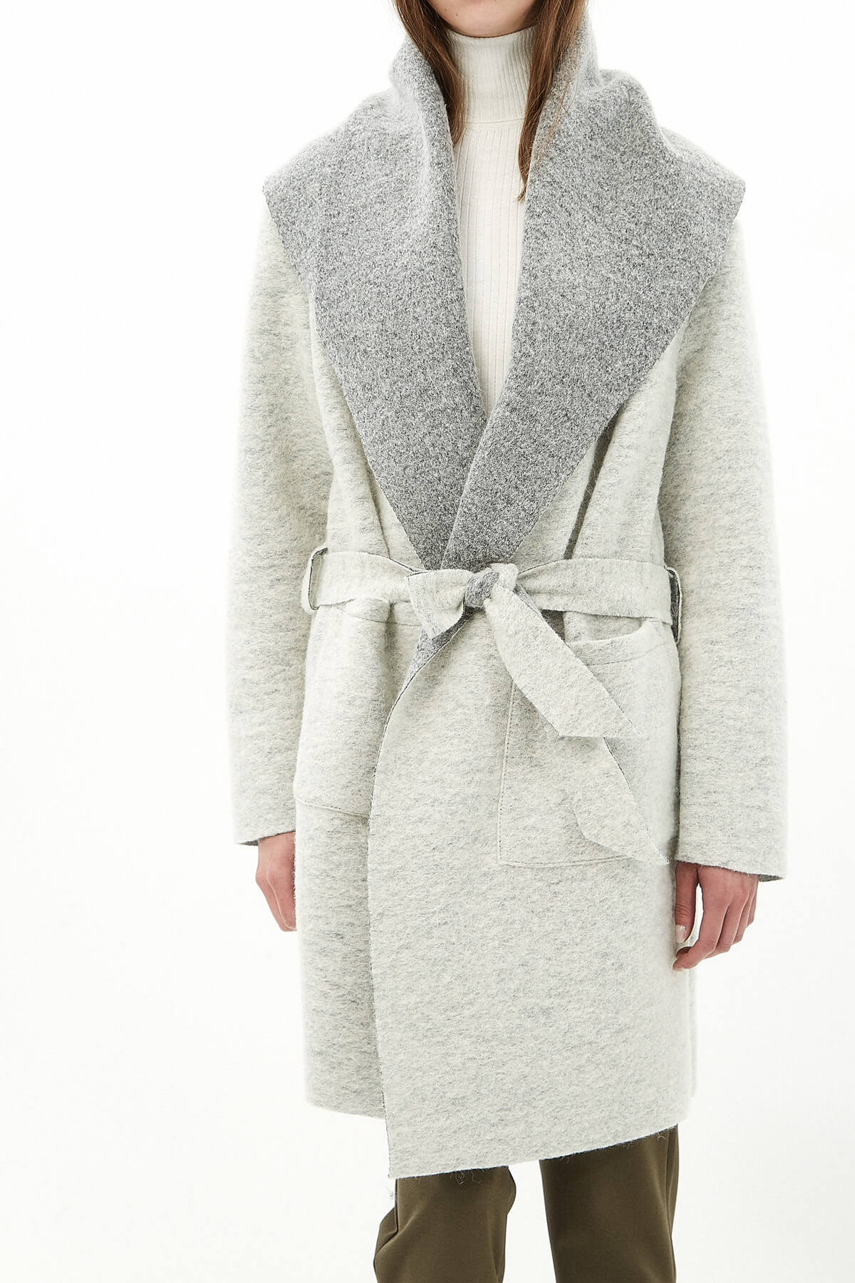 Koton Coat - Gray - Double-breasted