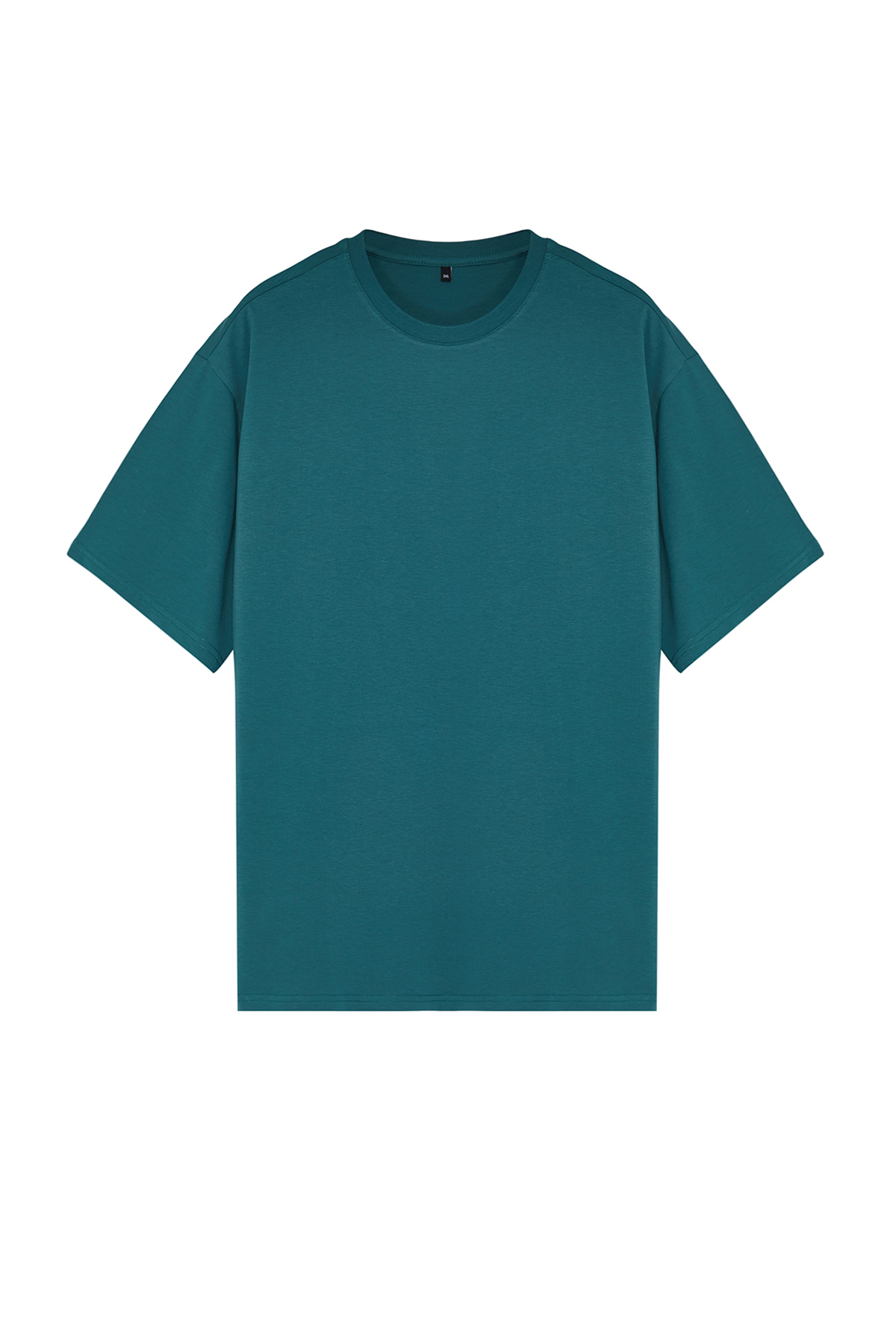 Levně Trendyol Plus Size Emerald Green Regular/Normal Fit Comfy Basic 100% Cotton T-Shirt