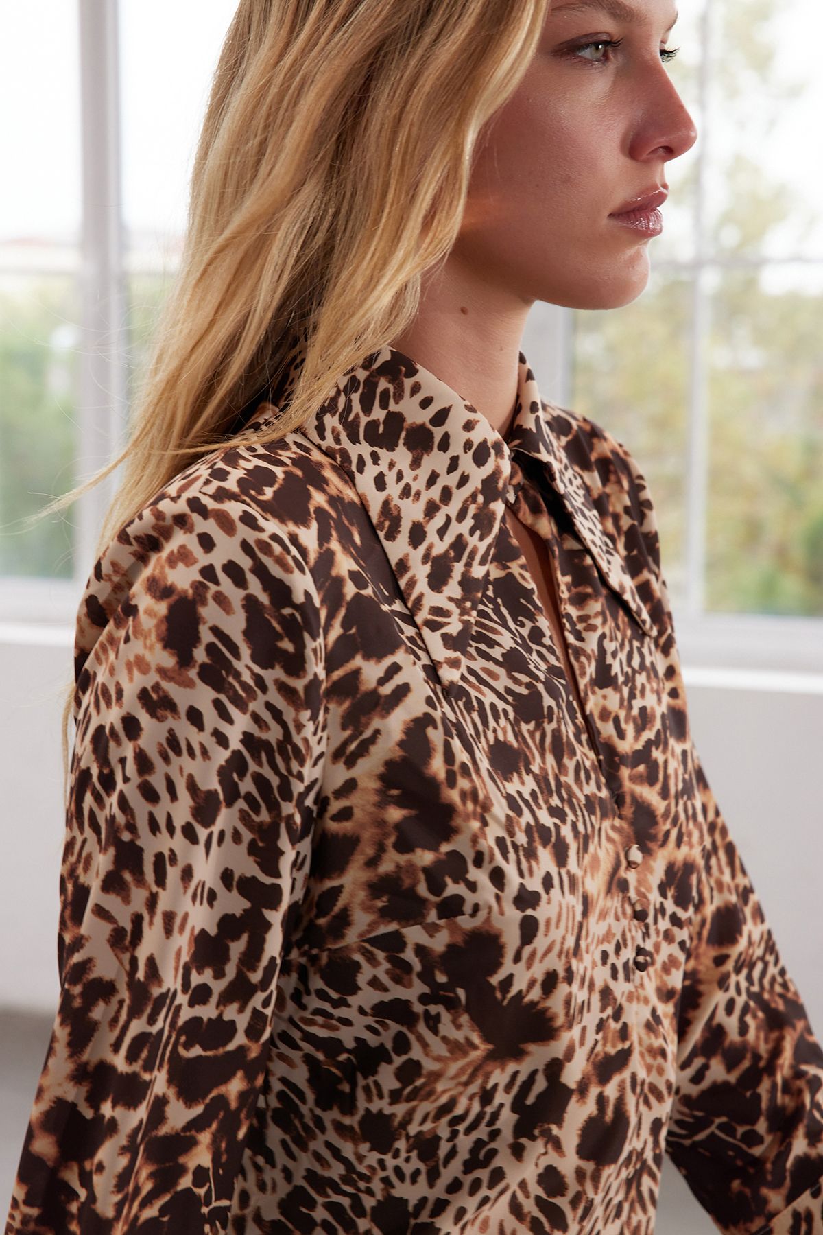 Trendyol Limited Edition Brown Leopard Midi Woven Dress