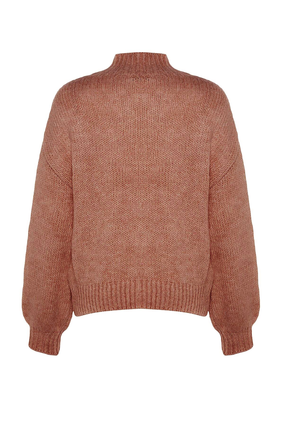 Trendyol Dusty Rose Soft Texture Thick Crew Neck Knitwear Sweater
