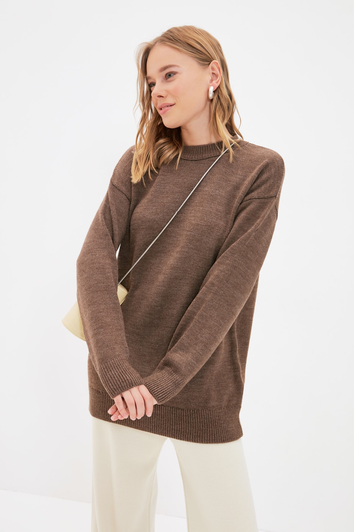 Trendyol Sweater - Brown - Regular fit