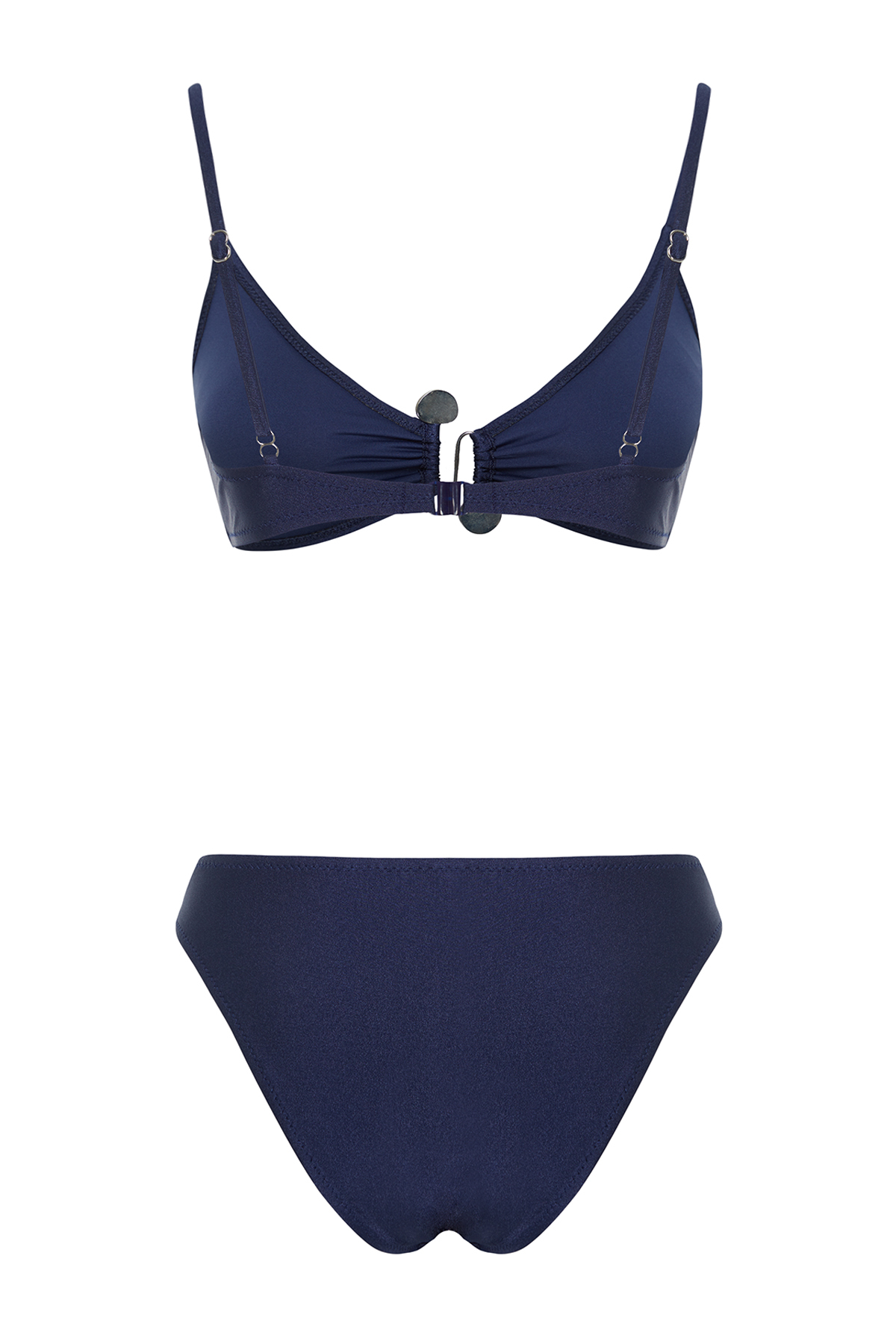 Trendyol Navy Blue Bralette Accessory High Leg Regular Bikini Set