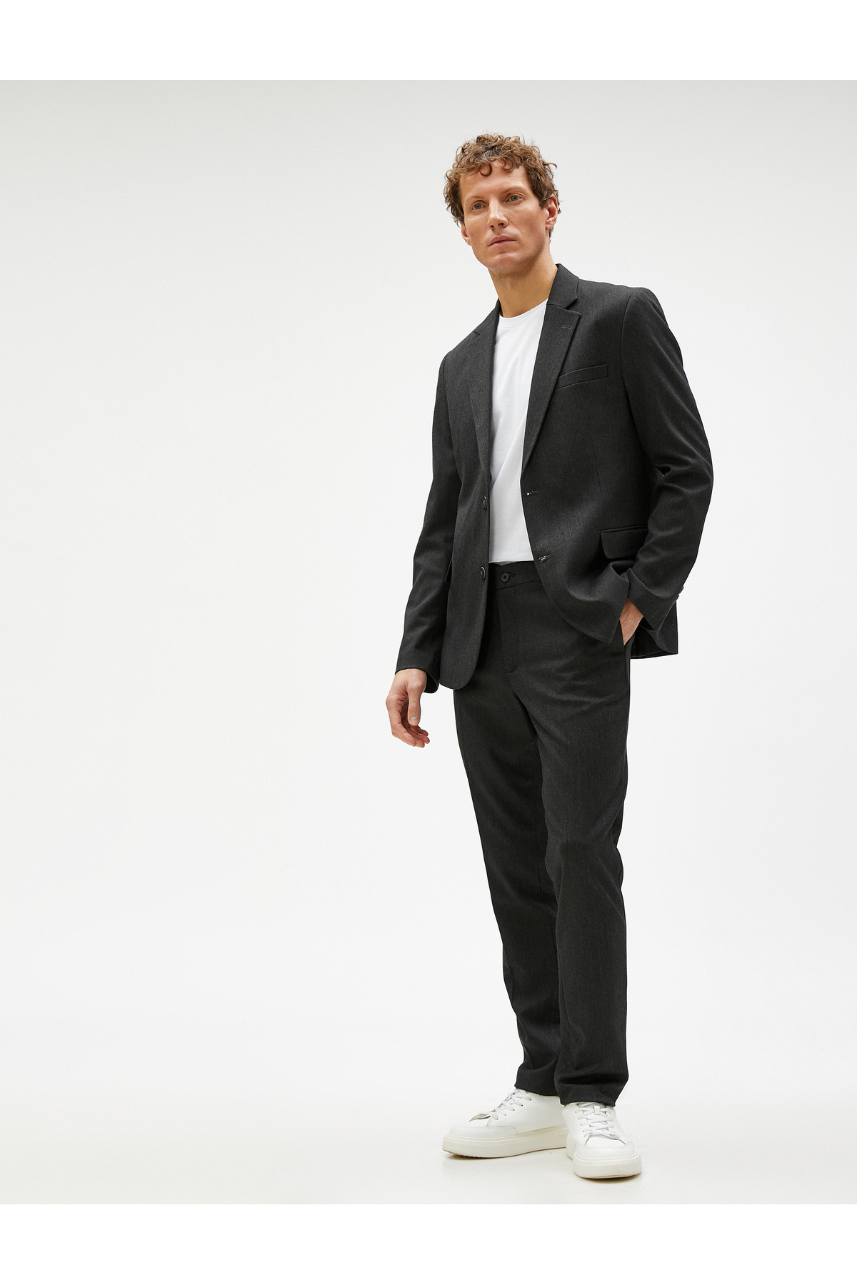 Koton Blazer Jacket Buttoned Stitching Detailed Pocket Slim Fit