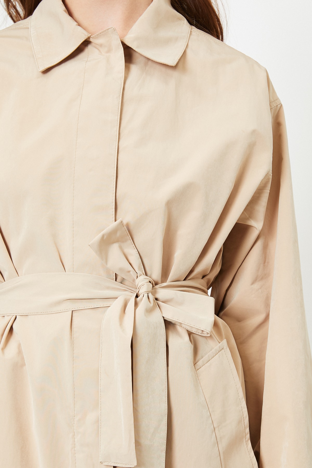 Koton Women's Beige Trench Coat