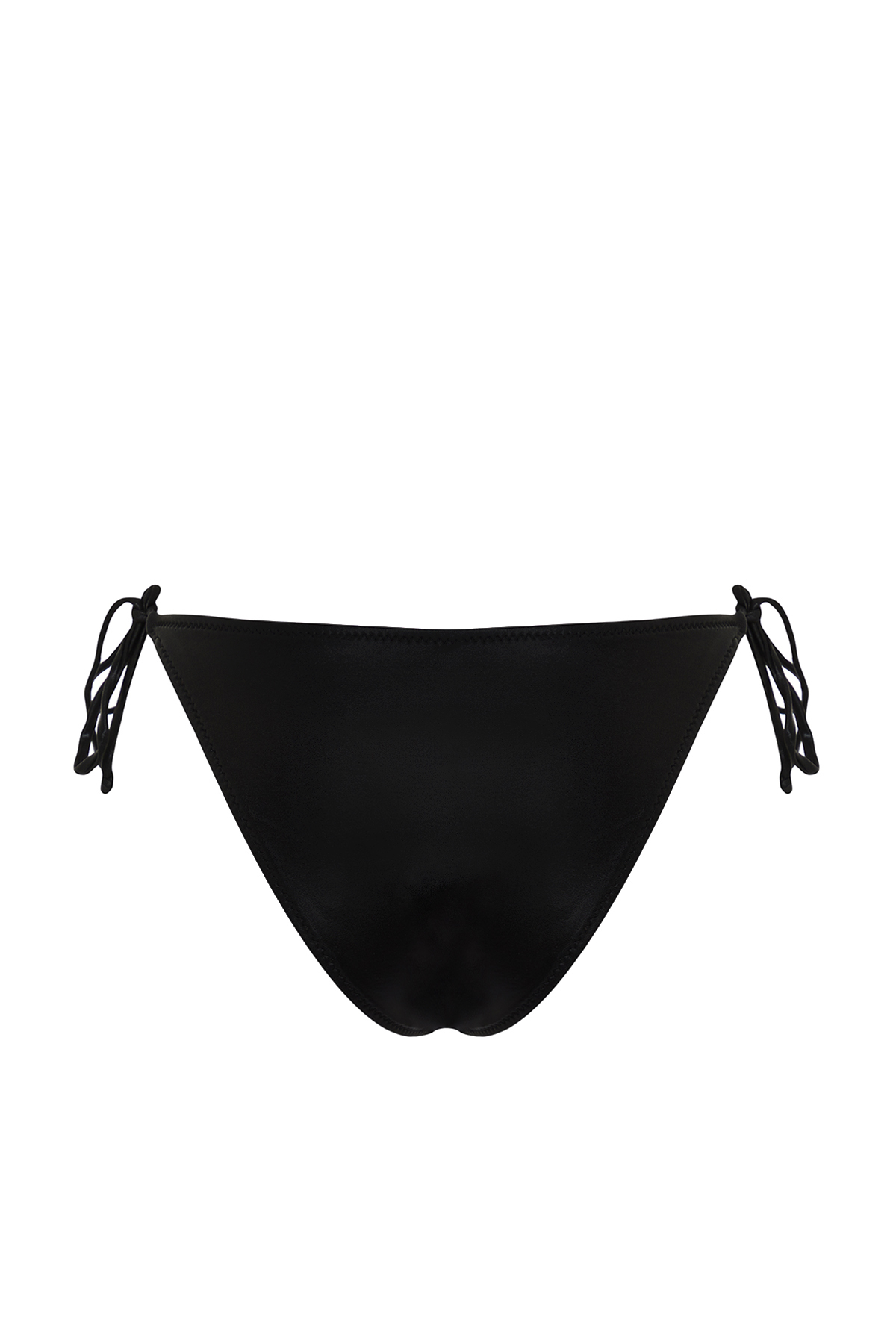 Trendyol Black Tie Shiny Lacquer Printed Brazilian Bikini Bottom