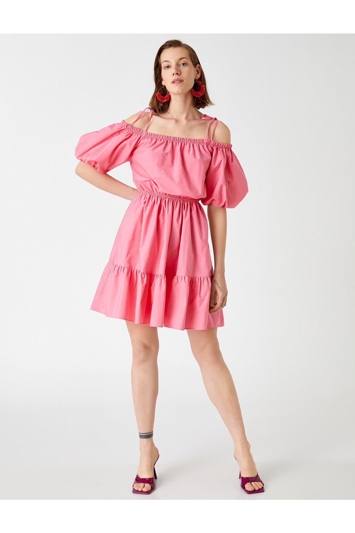 Rochie Koton până la podea cu mâneci balon